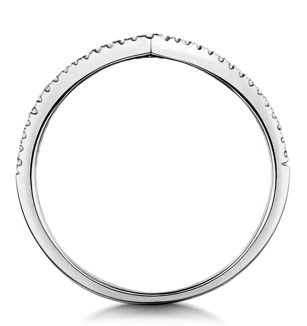 Stellato Collection Diamond Wishbone Ring 0.12ct in 9K White Gold - Image 3