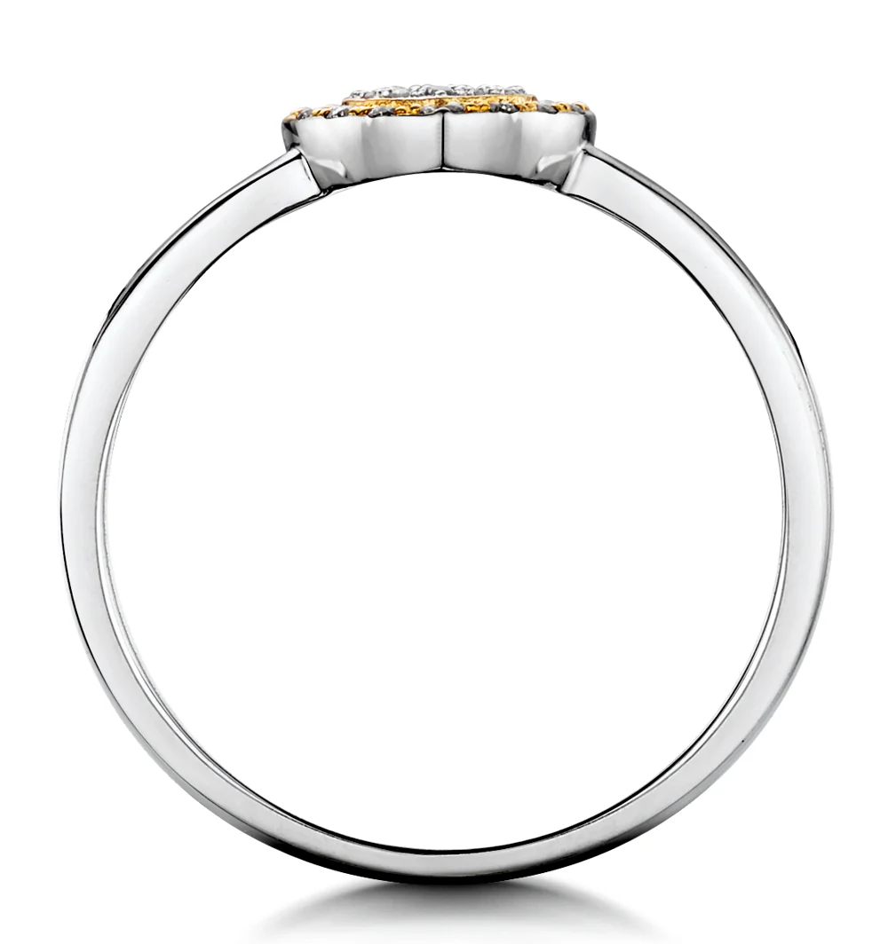 Stellato Collection Halo Diamond Heart Ring 0.16ct in 9K White Gold SIZES AVAILABLE K M - Image 3