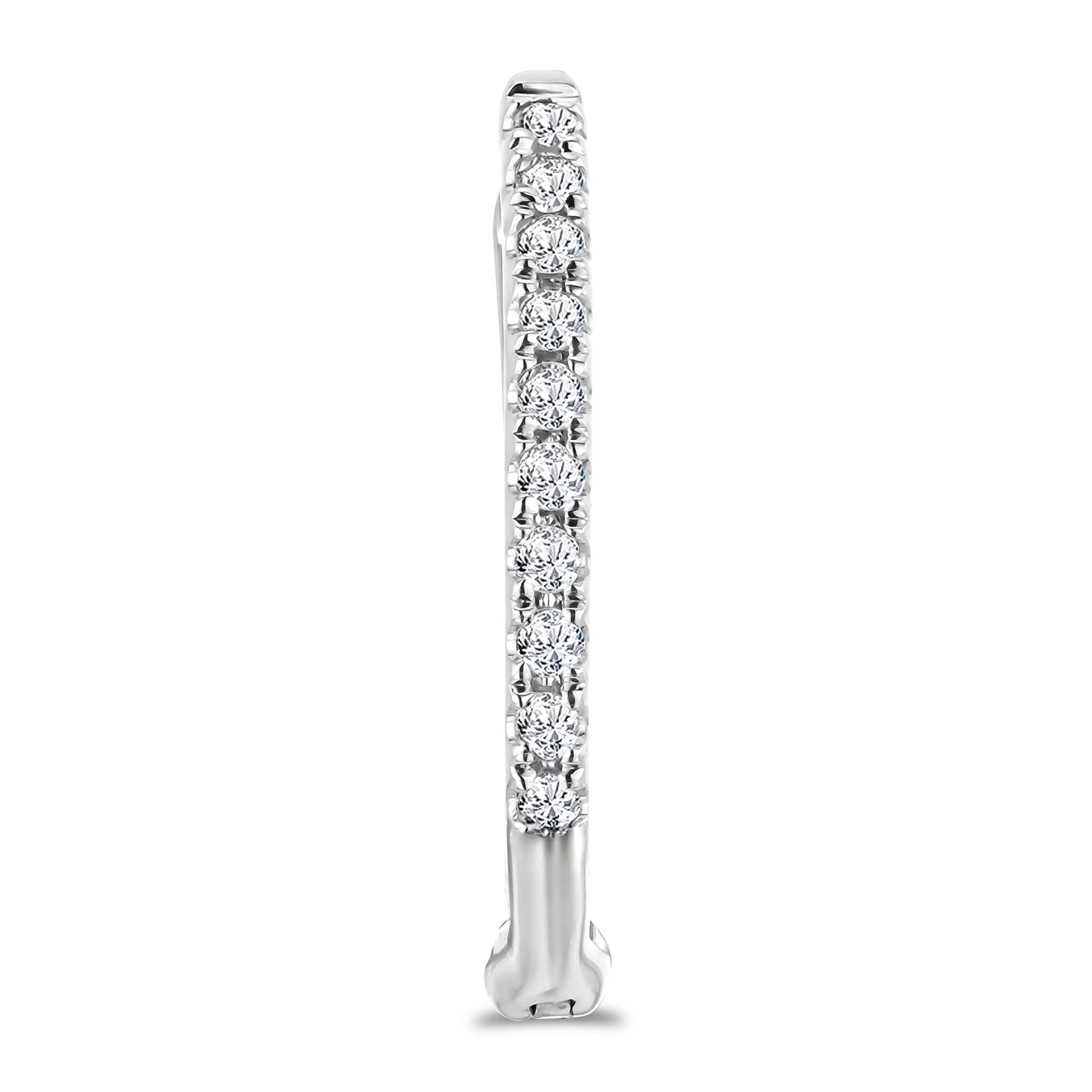 Stellato Diamond Encrusted Huggie Earrings 0.09ct in 9K White Gold - Image 2