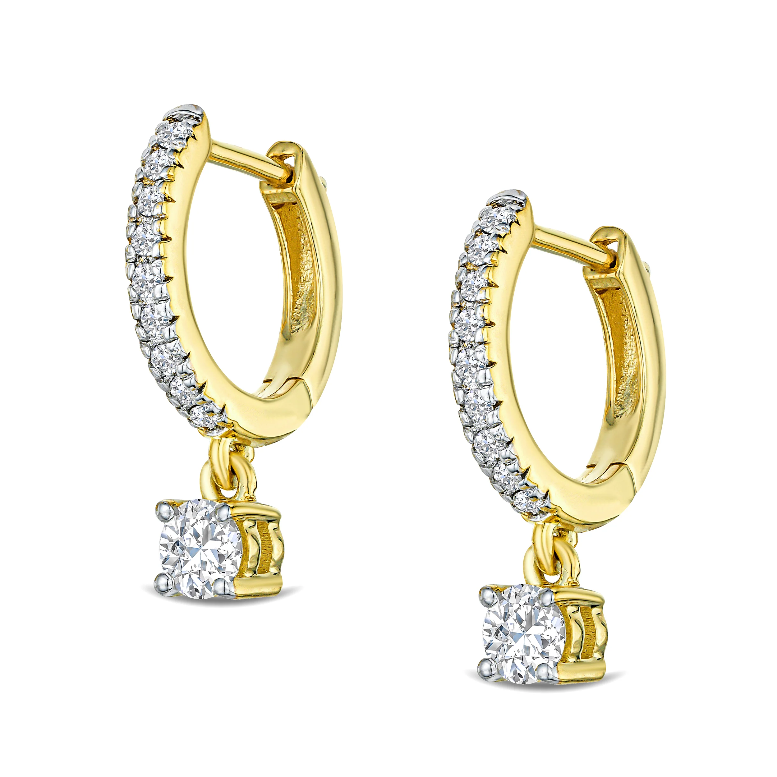 Stellato Huggie Drop Lab Diamond Earrings 0.50ct in 18K Gold Vermeil - Image 3