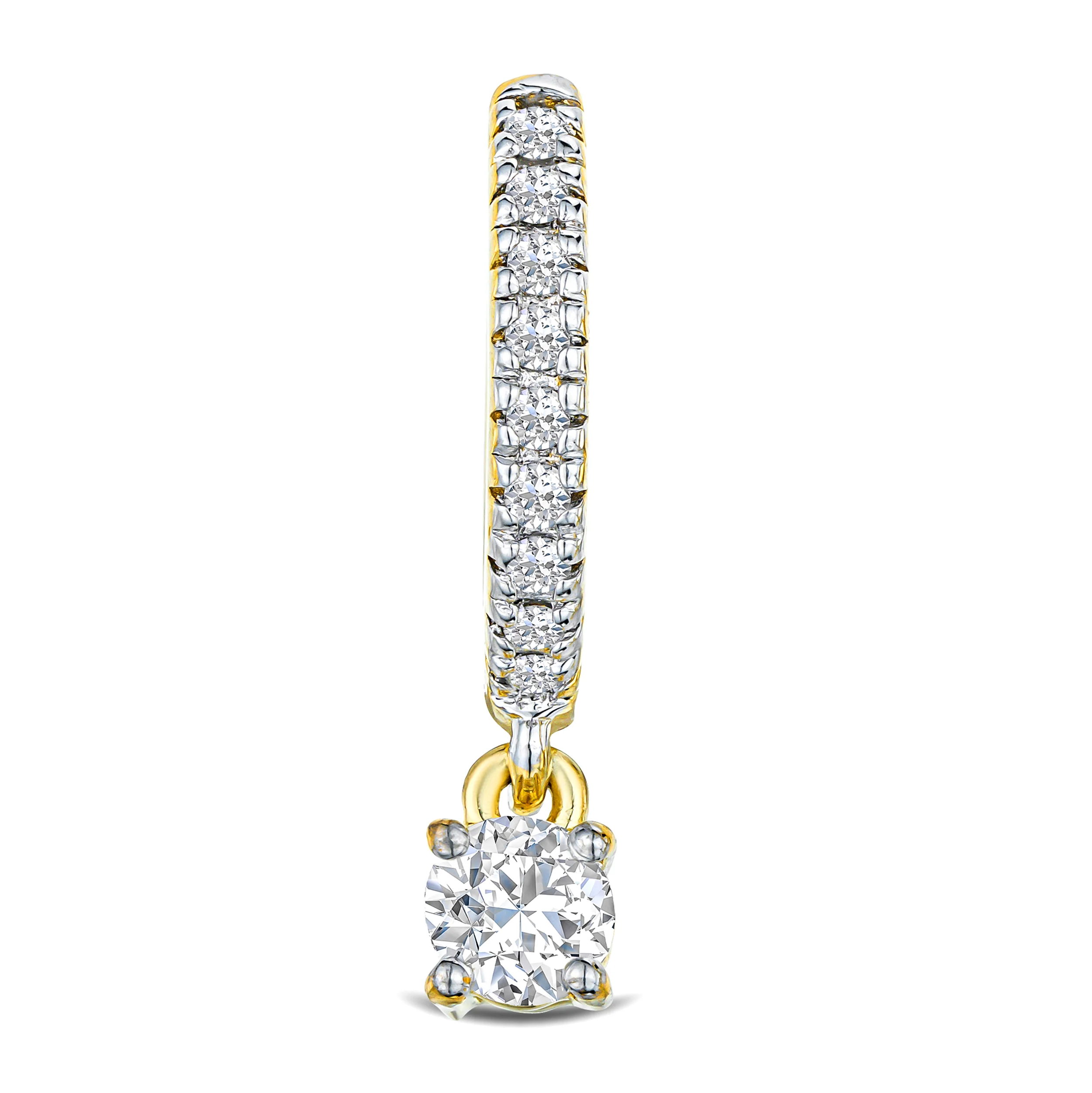 Stellato Huggie Drop Lab Diamond Earrings 0.50ct in 18K Gold Vermeil - Image 4