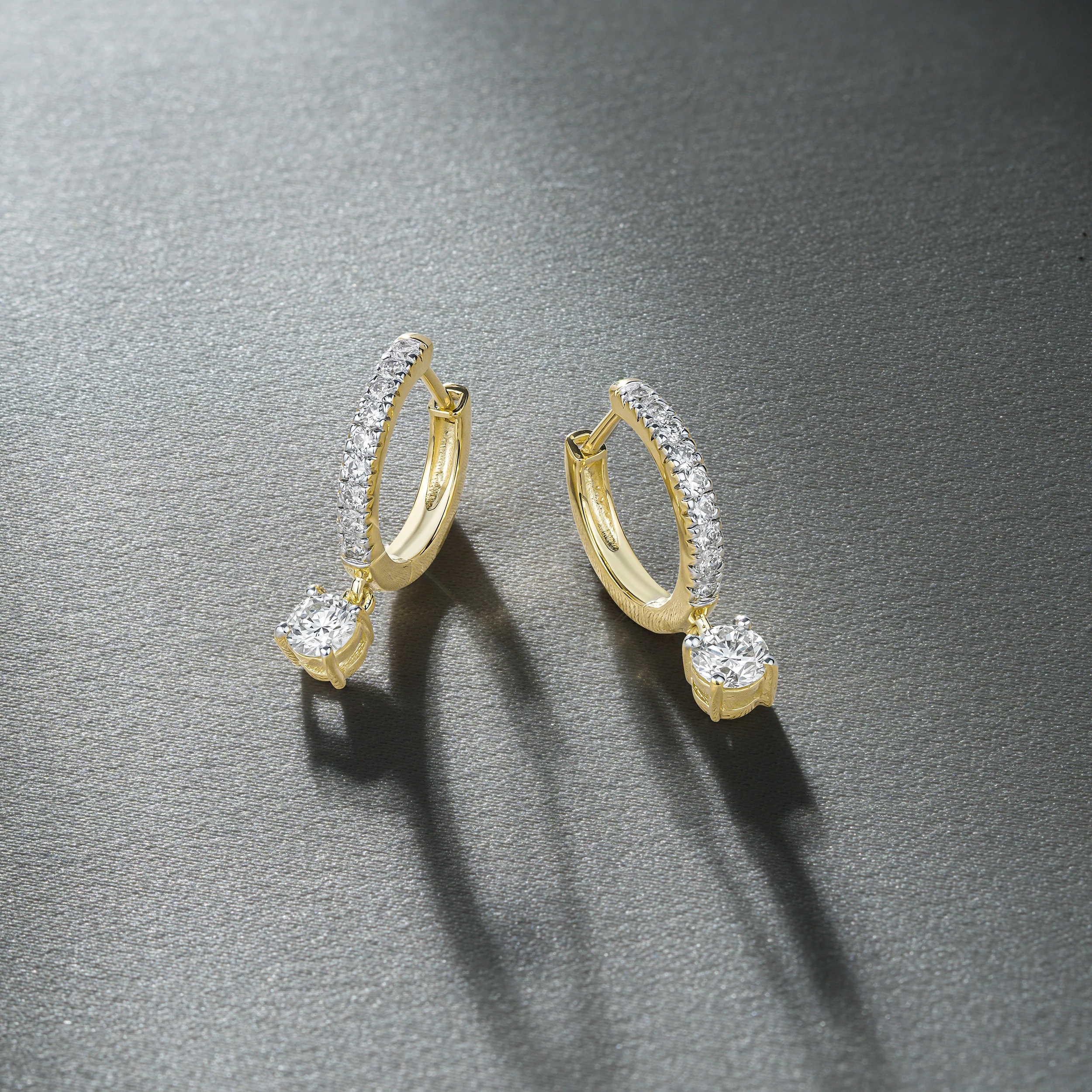 Stellato Huggie Drop Lab Diamond Earrings 1.00ct in 18K Gold Vermeil - Image 6