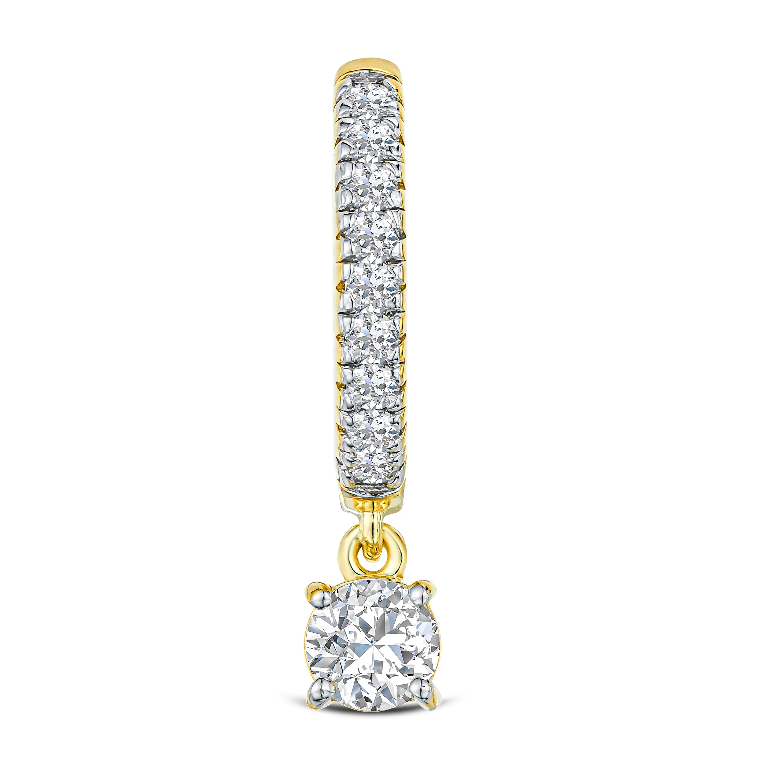 Stellato Hoop Drop Lab Diamond Earrings 1.00ct in 9K Gold - Image 5