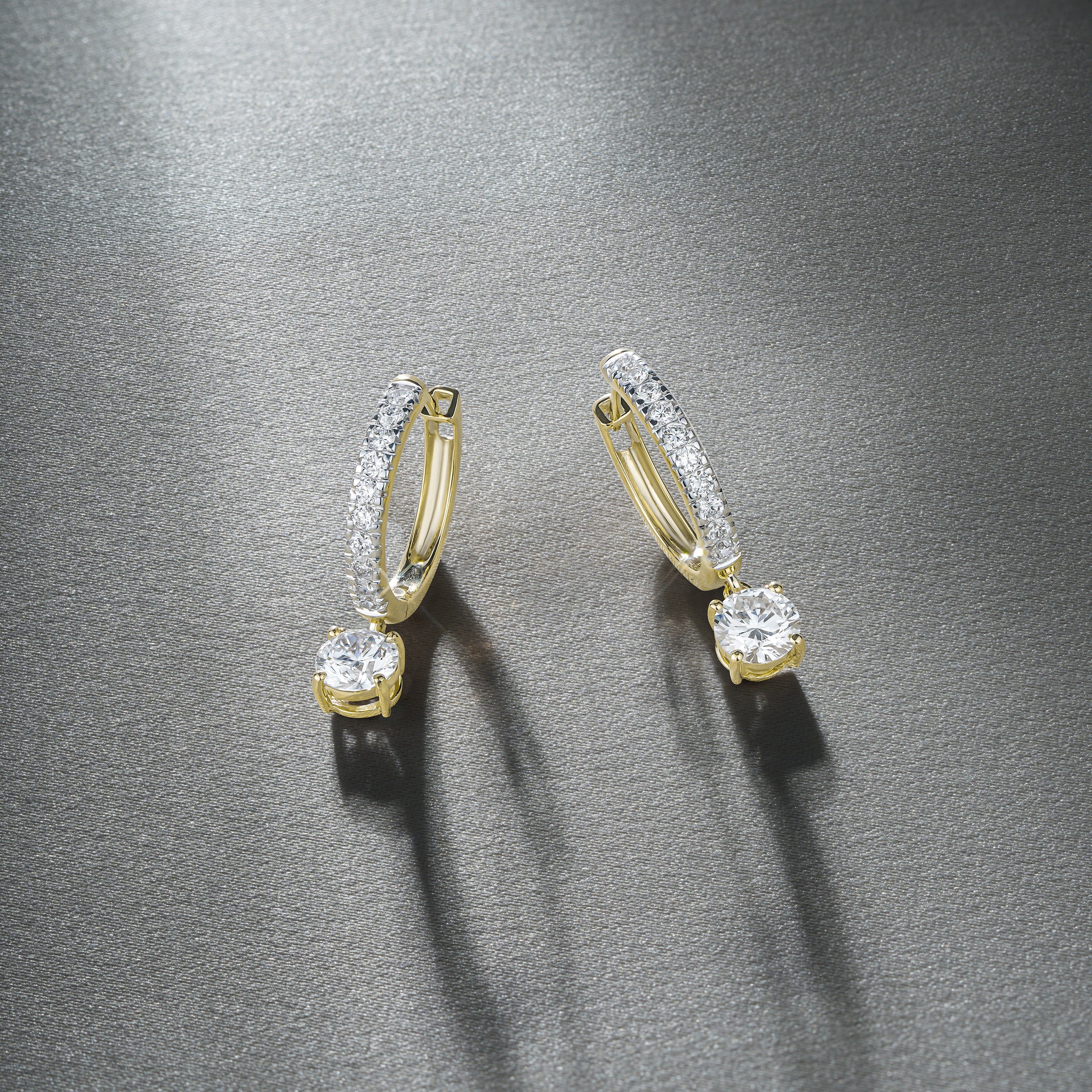 Stellato Hoop Drop Lab Diamond Earrings 2.00ct in 9K Gold - Image 7