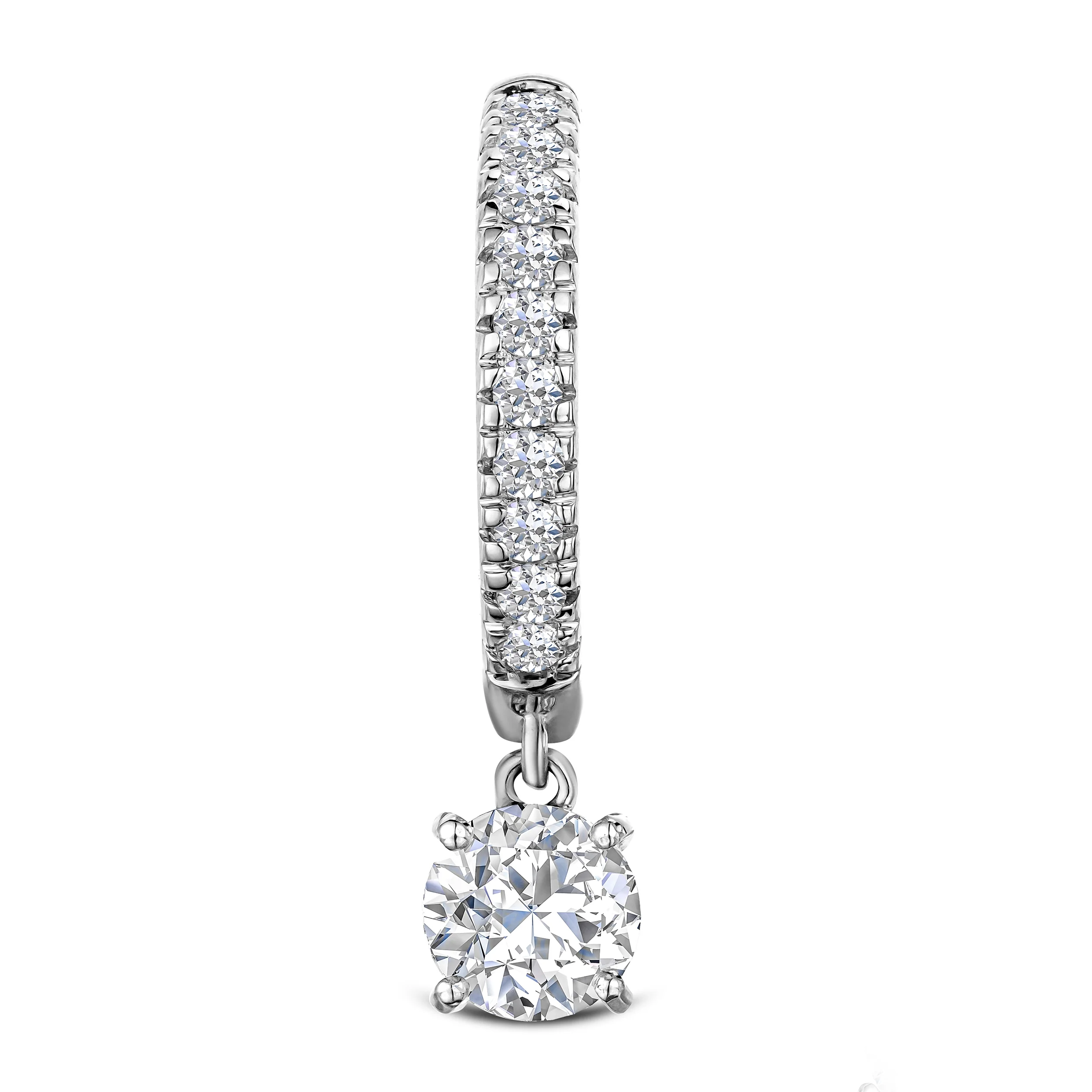 Stellato Hoop Drop Lab Diamond Earrings 2.00ct in 9K White Gold - Image 3