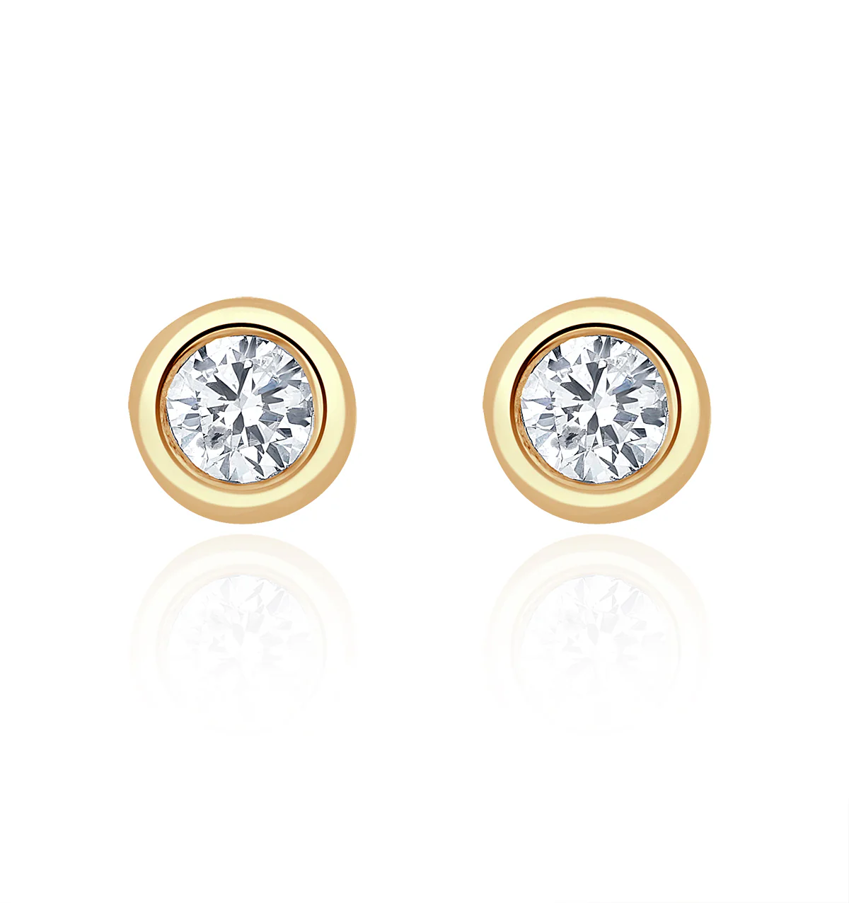 Stud Earrings 0.20CT Diamond 9K Yellow Gold