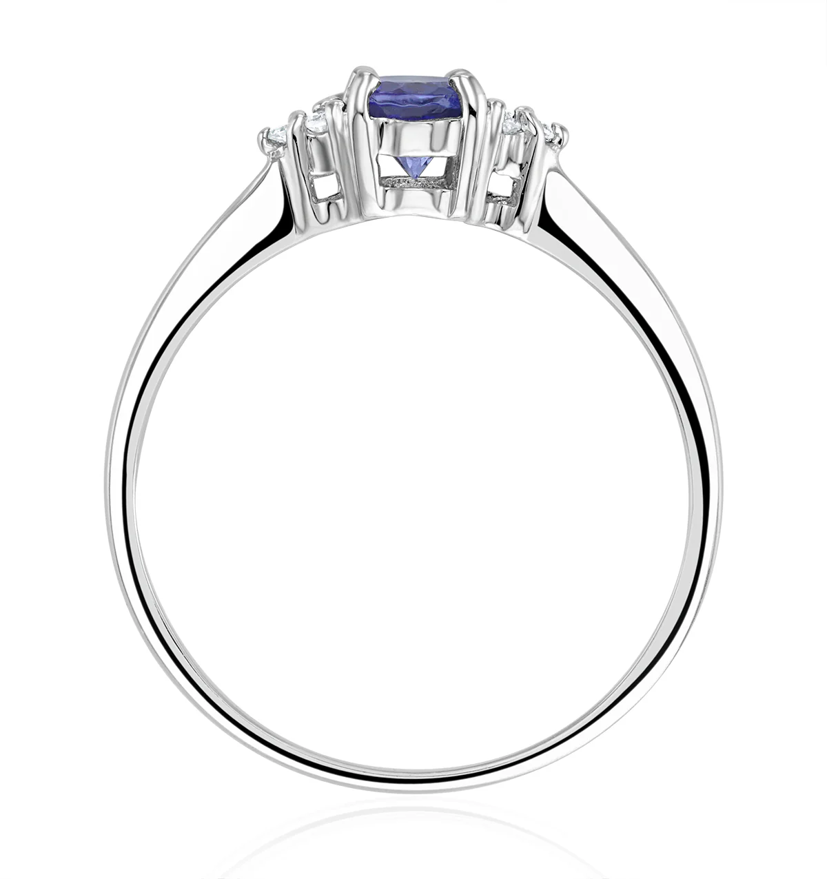Tanzanite 0.35CT And Diamond 9K White Gold Ring - Image 3