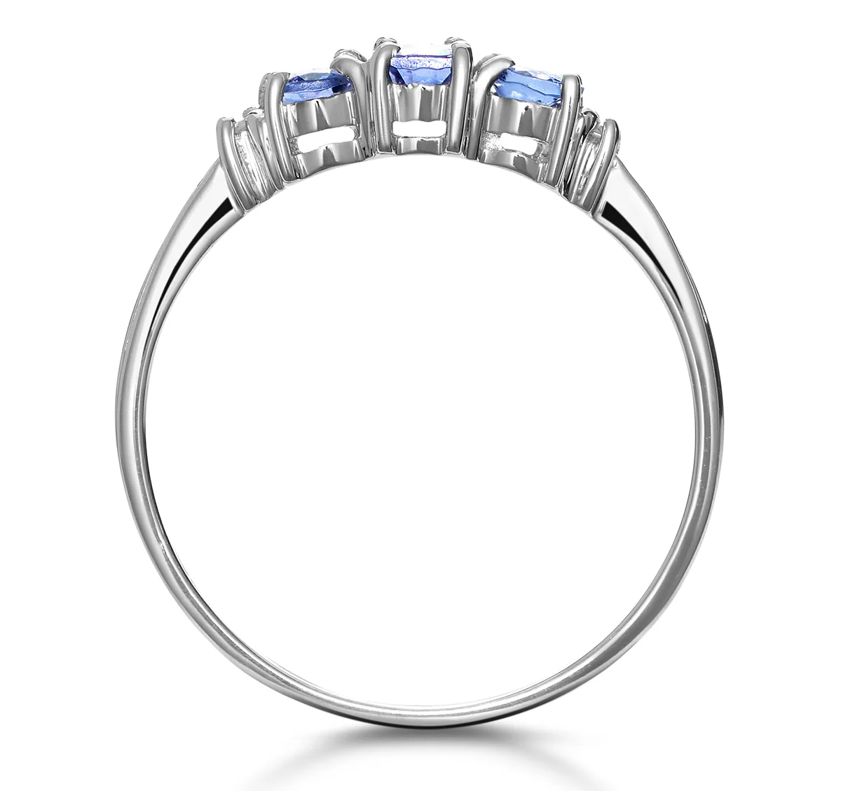 Tanzanite 0.59CT And Diamond 9K White Gold Ring - Image 2