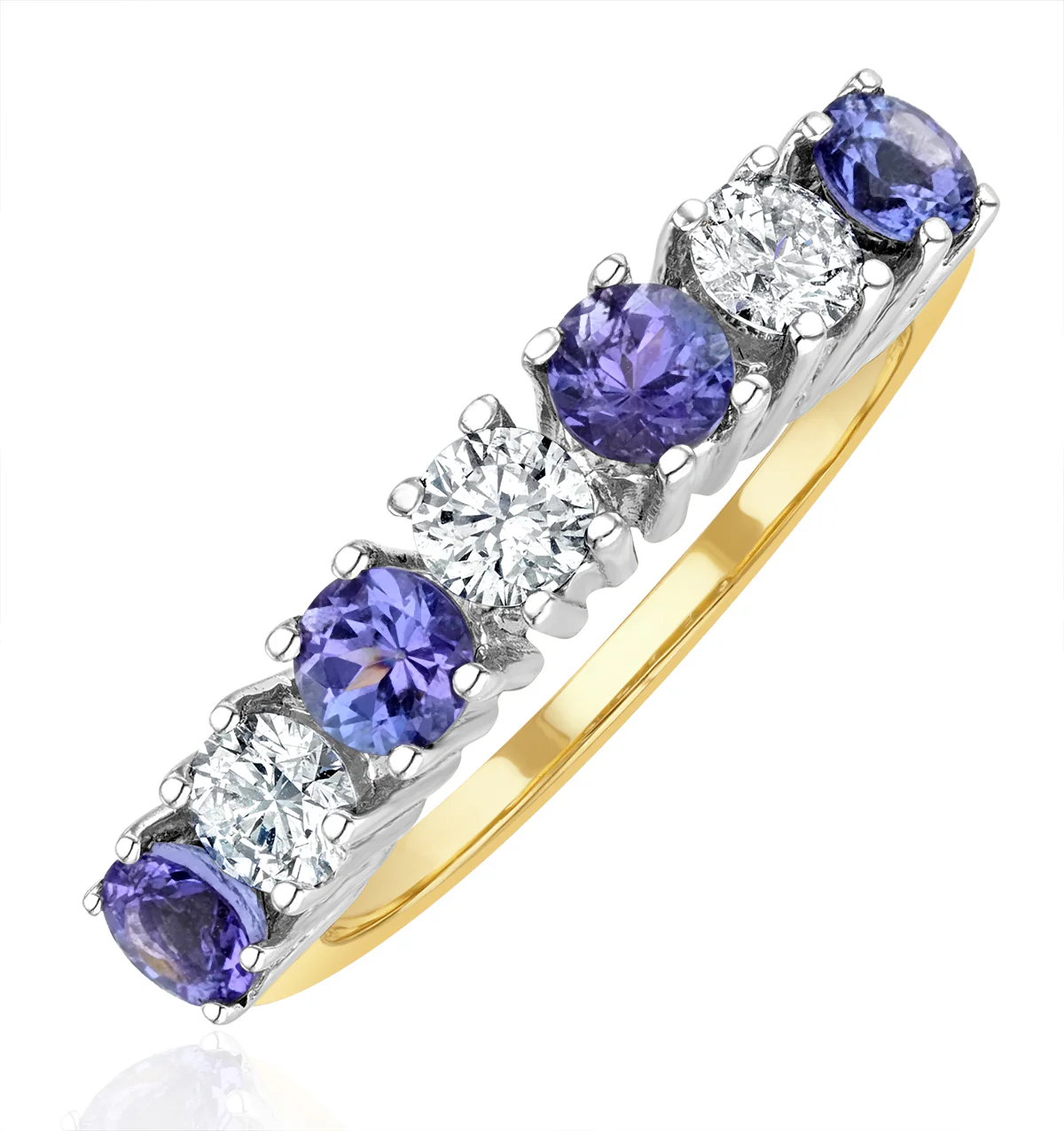 Tanzanite 0.70CT and Diamond Ring 0.50CT 18K Gold FT32