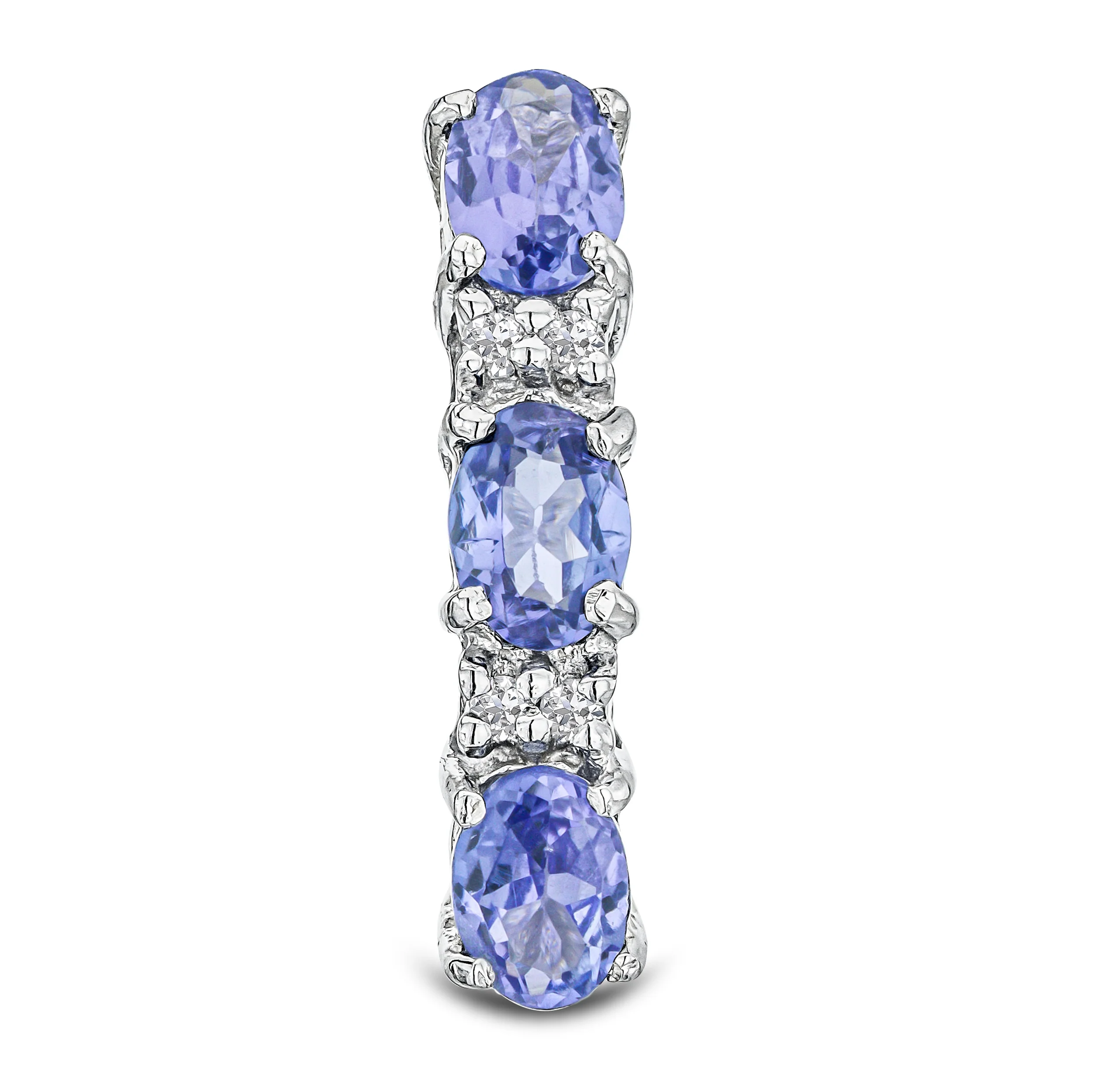 Tanzanite 1.02CT And Diamond 925 Sterling Silver Earrings - Image 3