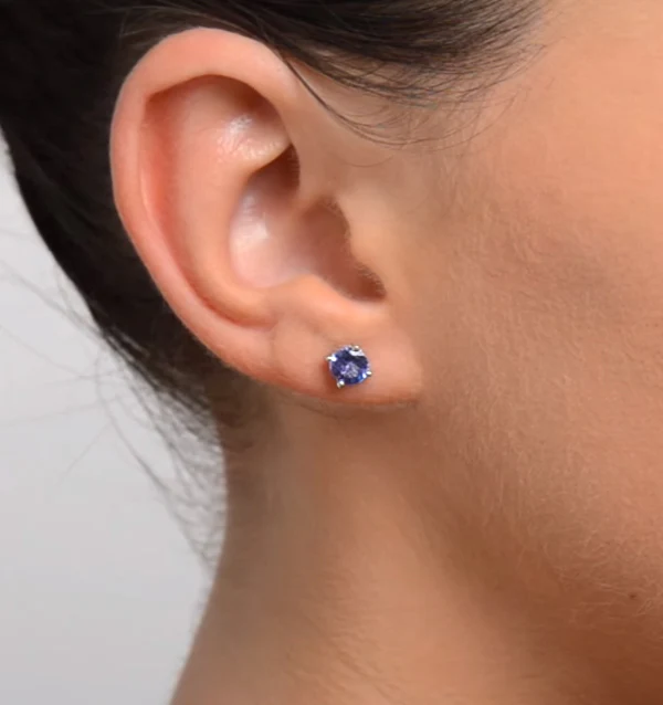 1.00ct Tanzanite (AA) Stud Earrings in 925 Silver - Image 4