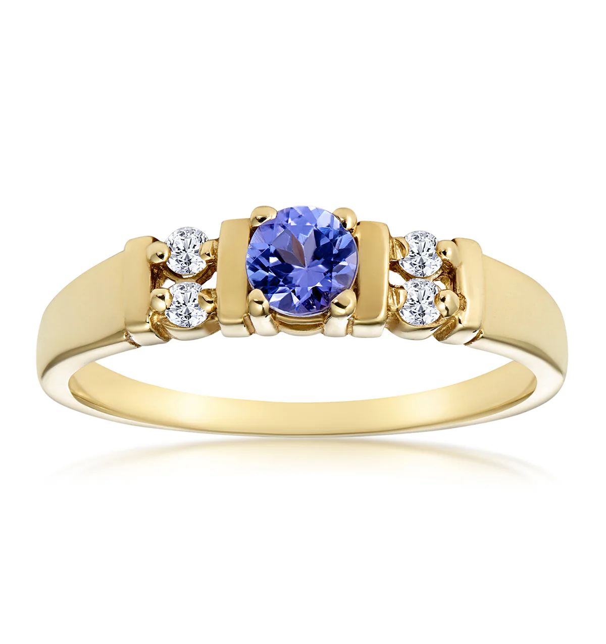 Tanzanite 3.75mm And Diamond 9K Gold Ring - Image 3