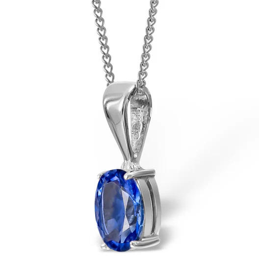 Tanzanite 7 x 5mm 18K White Gold Pendant Necklace - Image 3