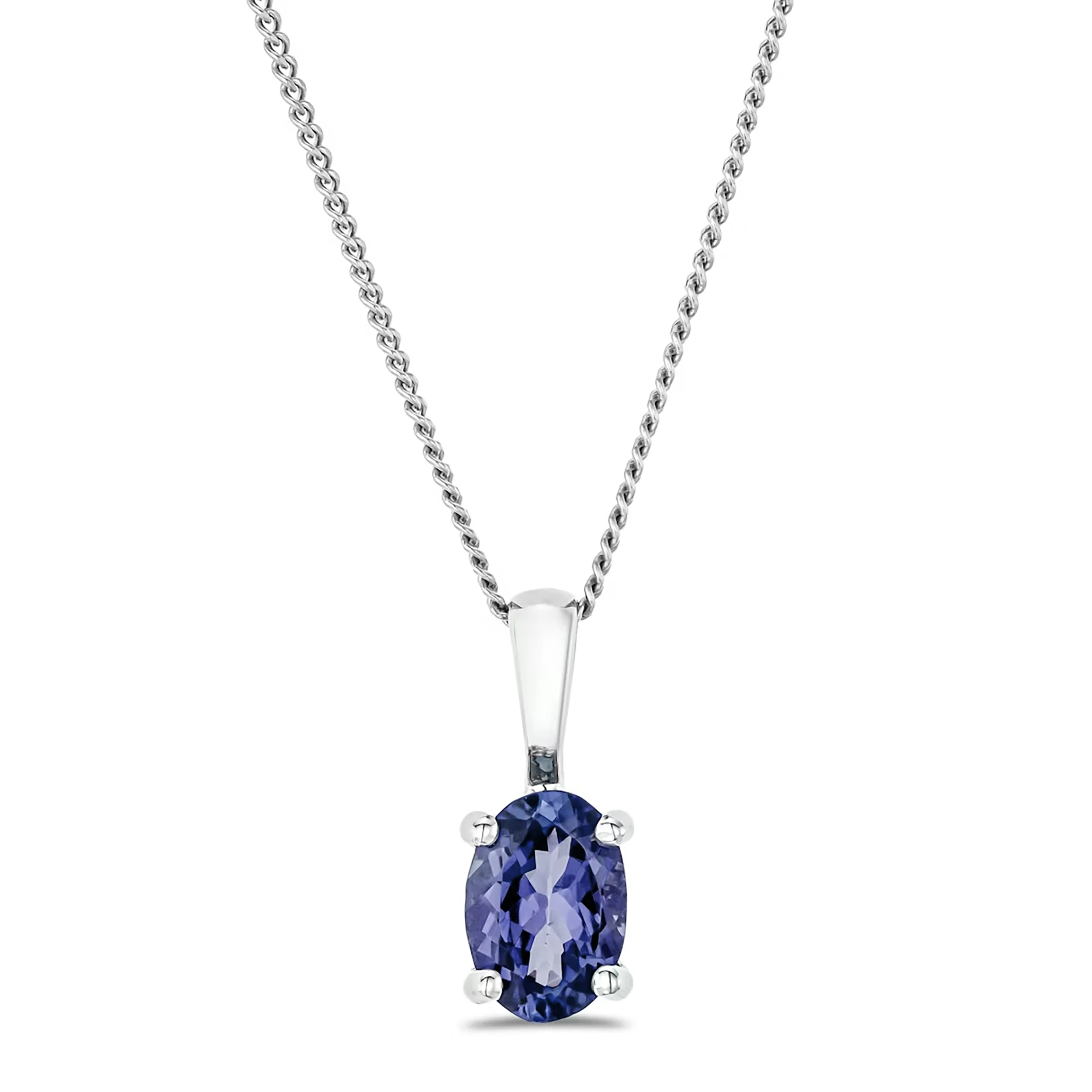 Tanzanite 7 x 5mm 925 Sterling Silver Pendant Necklace - Image 3