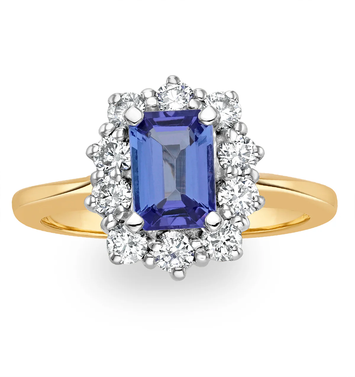 Tanzanite 7 x 5mm And Diamond 0.50ct 18K Gold Ring FET24-V - Image 3