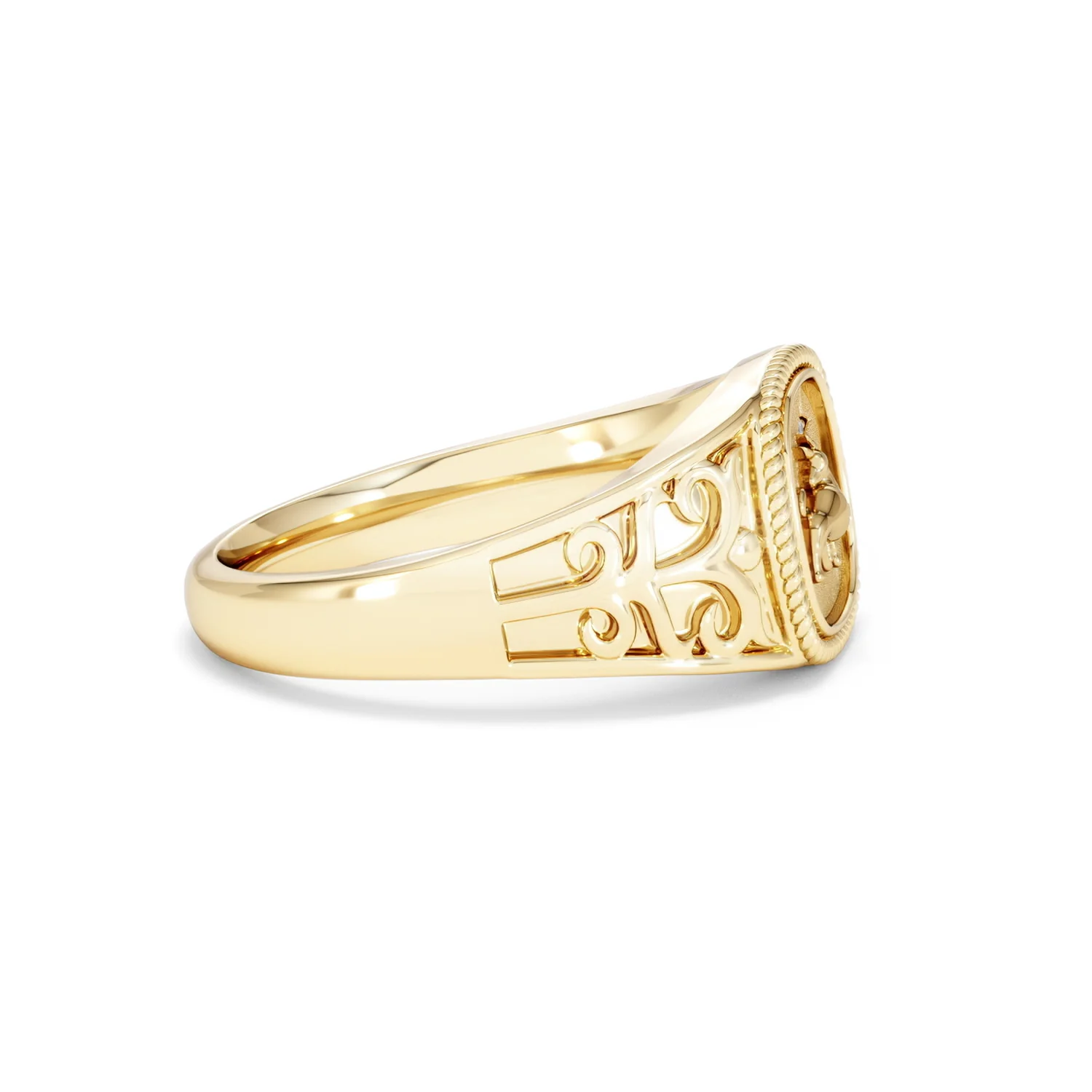 Taurus Zodiac 0.01ct Lab Diamond Signet Ring in 18K Gold Vermeil - Image 24
