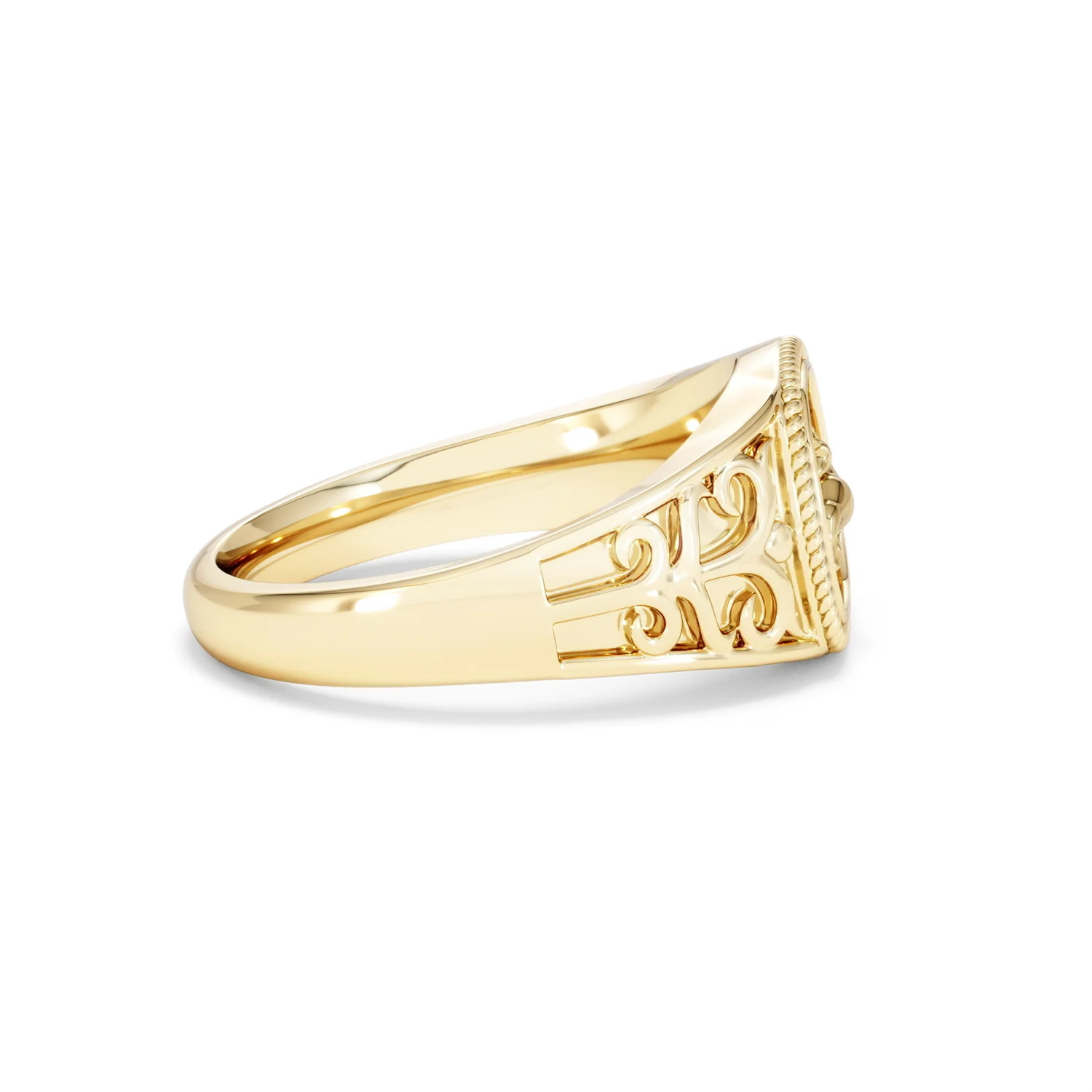 Taurus Zodiac 0.01ct Lab Diamond Signet Ring in 18K Gold Vermeil - Image 26