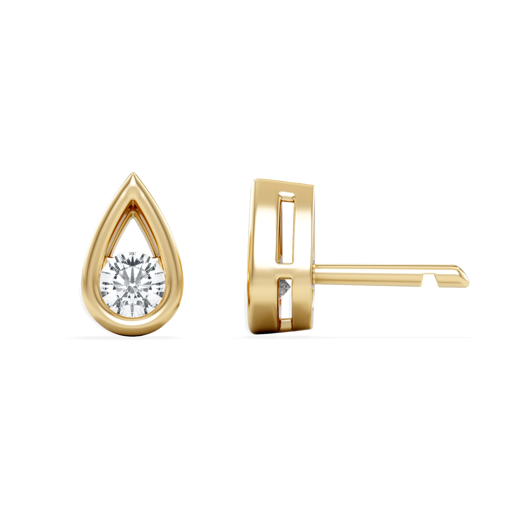 Teardrop Solitaire 0.21ct H/SI Round Cut Lab Grown Pendant Necklace in 18K Gold Vermeil - Image 3