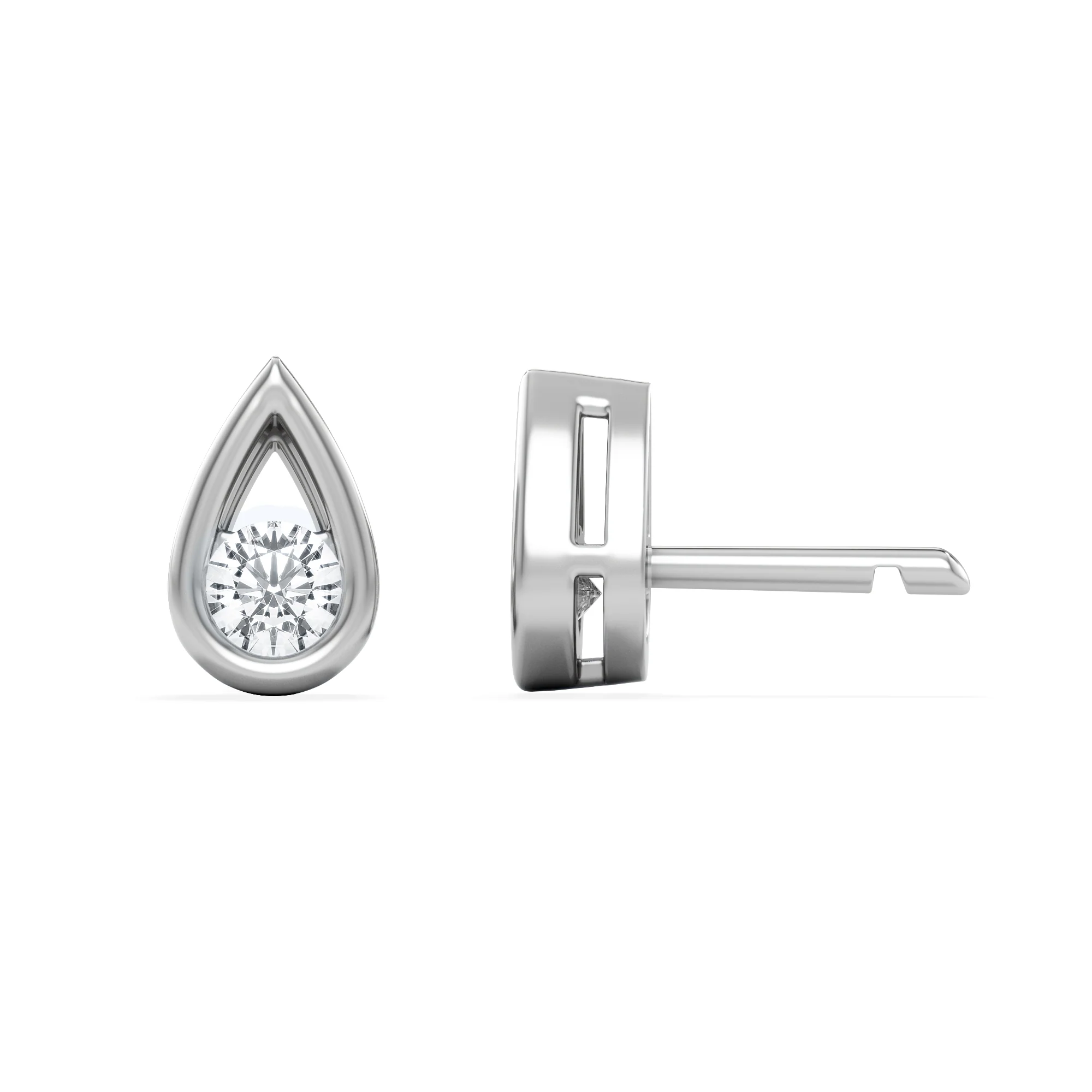 Teardrop Solitaire 0.21ct H/SI Round Cut Lab Grown Pendant Necklace in Silver - Image 3