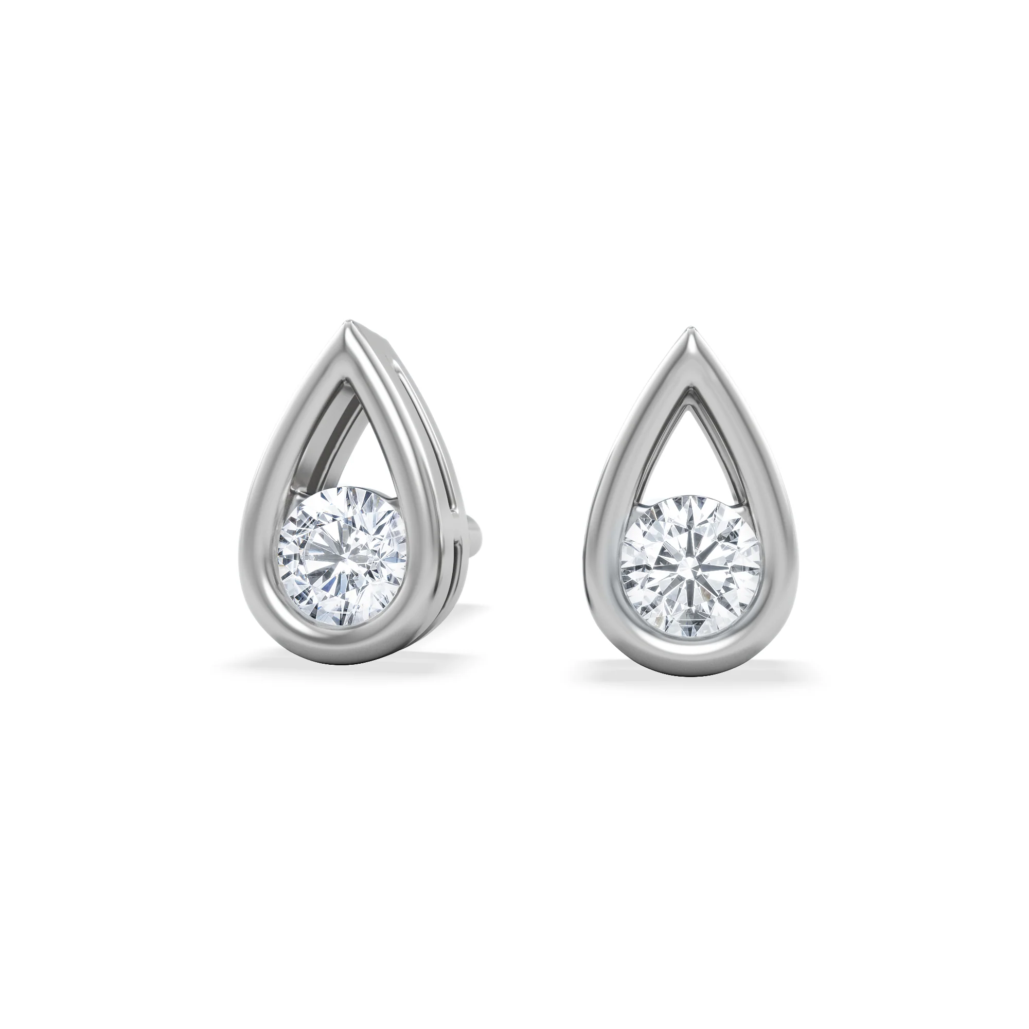 Teardrop Solitaire 0.21ct H/SI Round Cut Lab Grown Pendant Necklace in Silver - Image 5