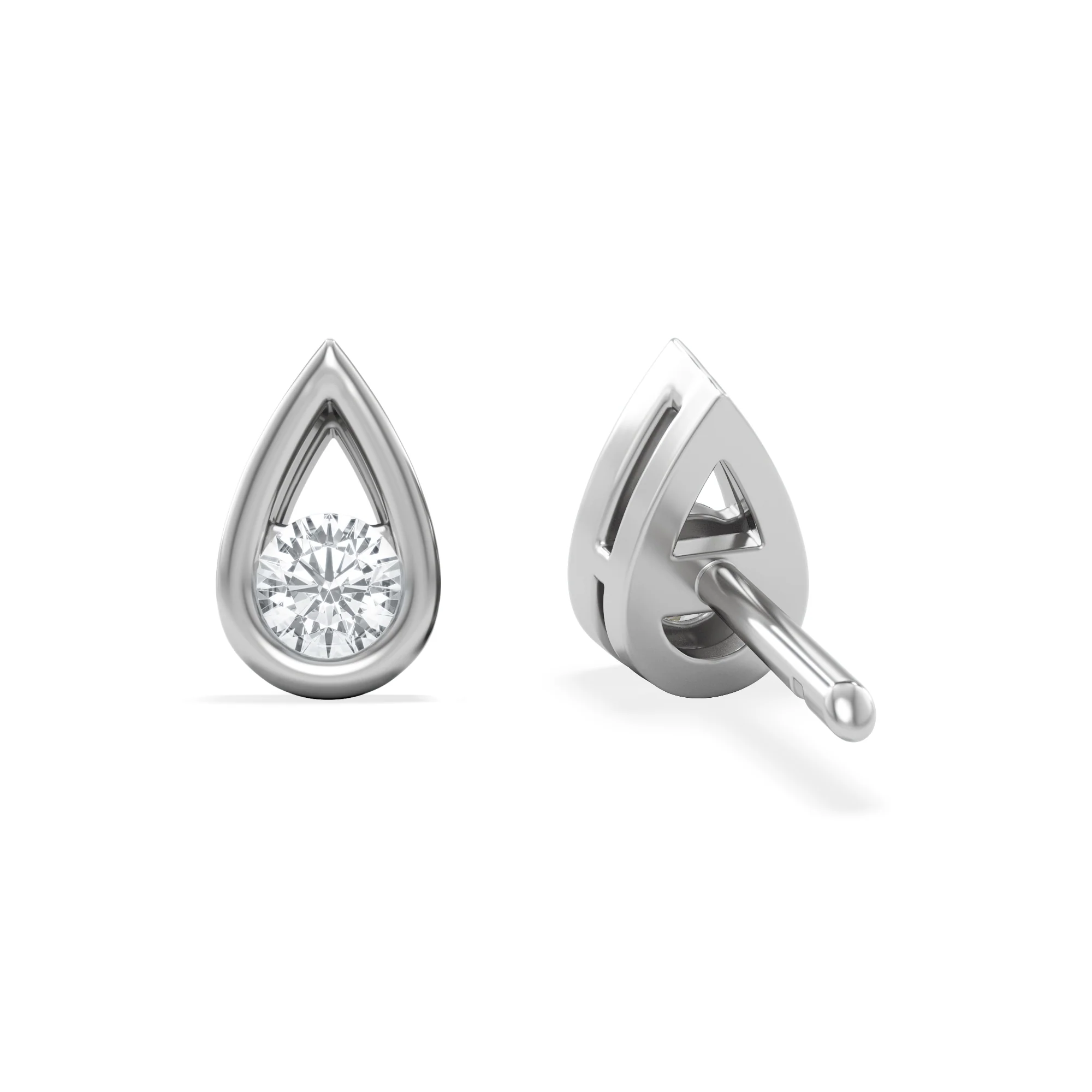 Teardrop Solitaire 0.21ct H/SI Round Cut Lab Grown Pendant Necklace in Silver - Image 7