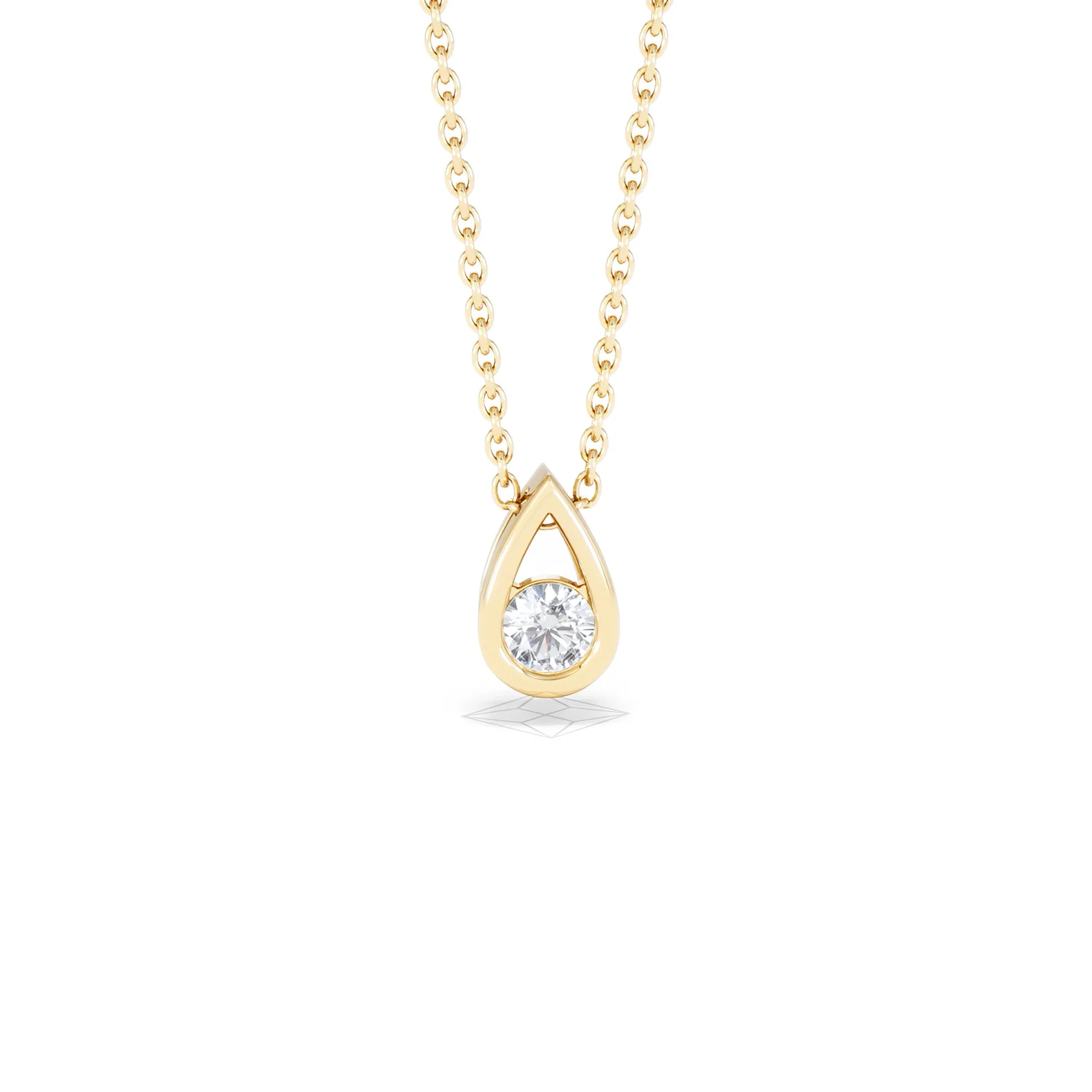 Teardrop Solitaire 0.25ct H/SI Round Cut Lab Grown Necklace in 18K Gold Vermeil - Image 10