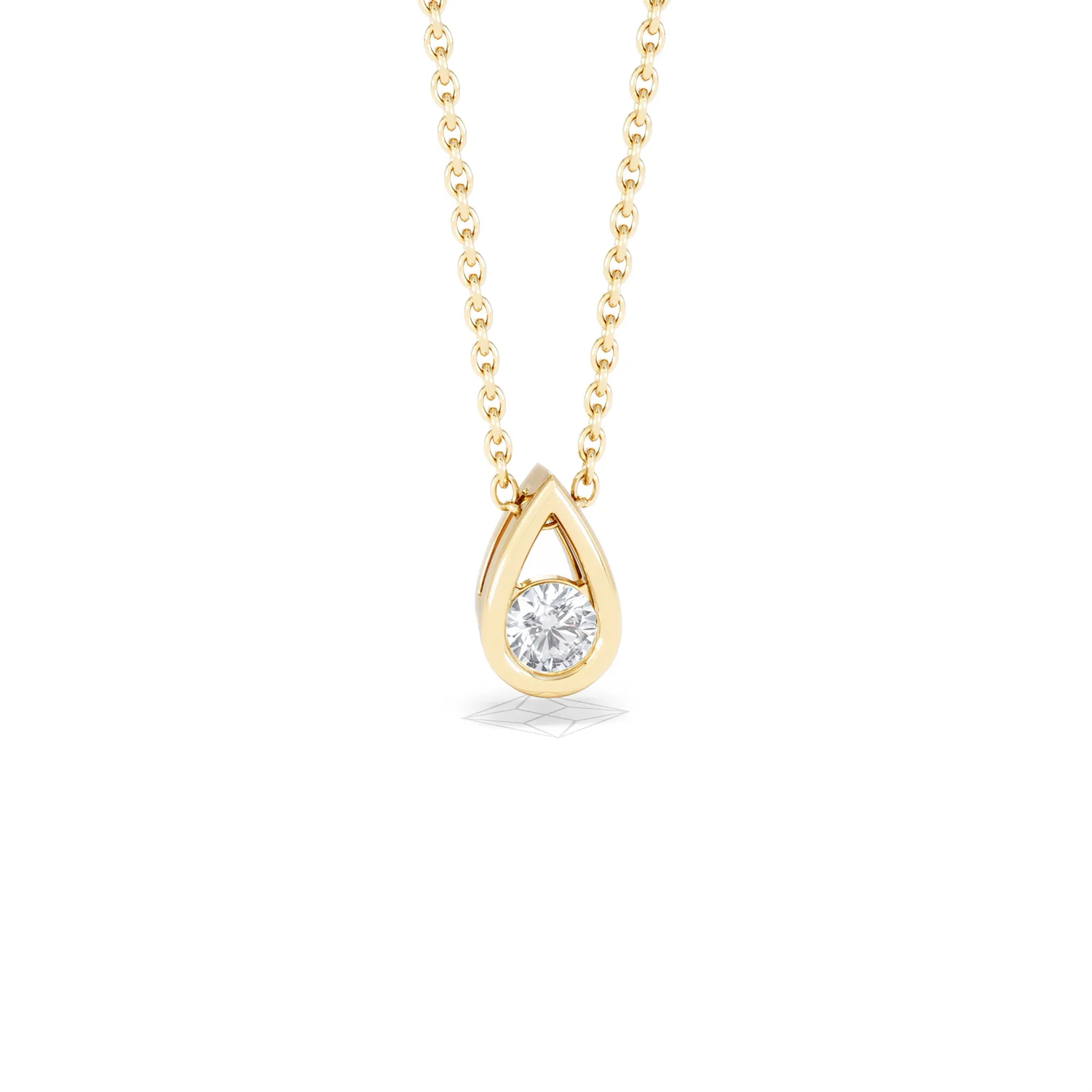 Teardrop Solitaire 0.25ct H/SI Round Cut Lab Grown Necklace in 18K Gold Vermeil - Image 11