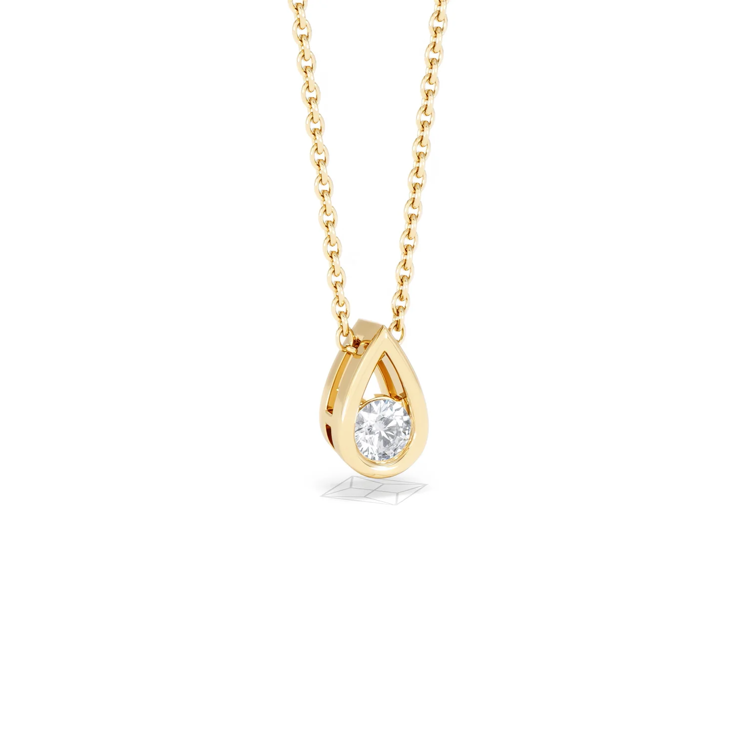 Teardrop Solitaire 0.25ct H/SI Round Cut Lab Grown Necklace in 18K Gold Vermeil - Image 14