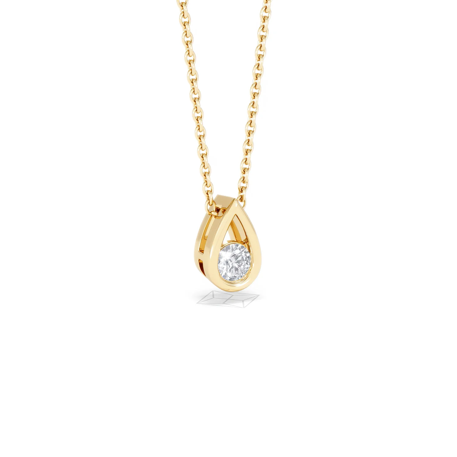 Teardrop Solitaire 0.25ct H/SI Round Cut Lab Grown Necklace in 18K Gold Vermeil - Image 15