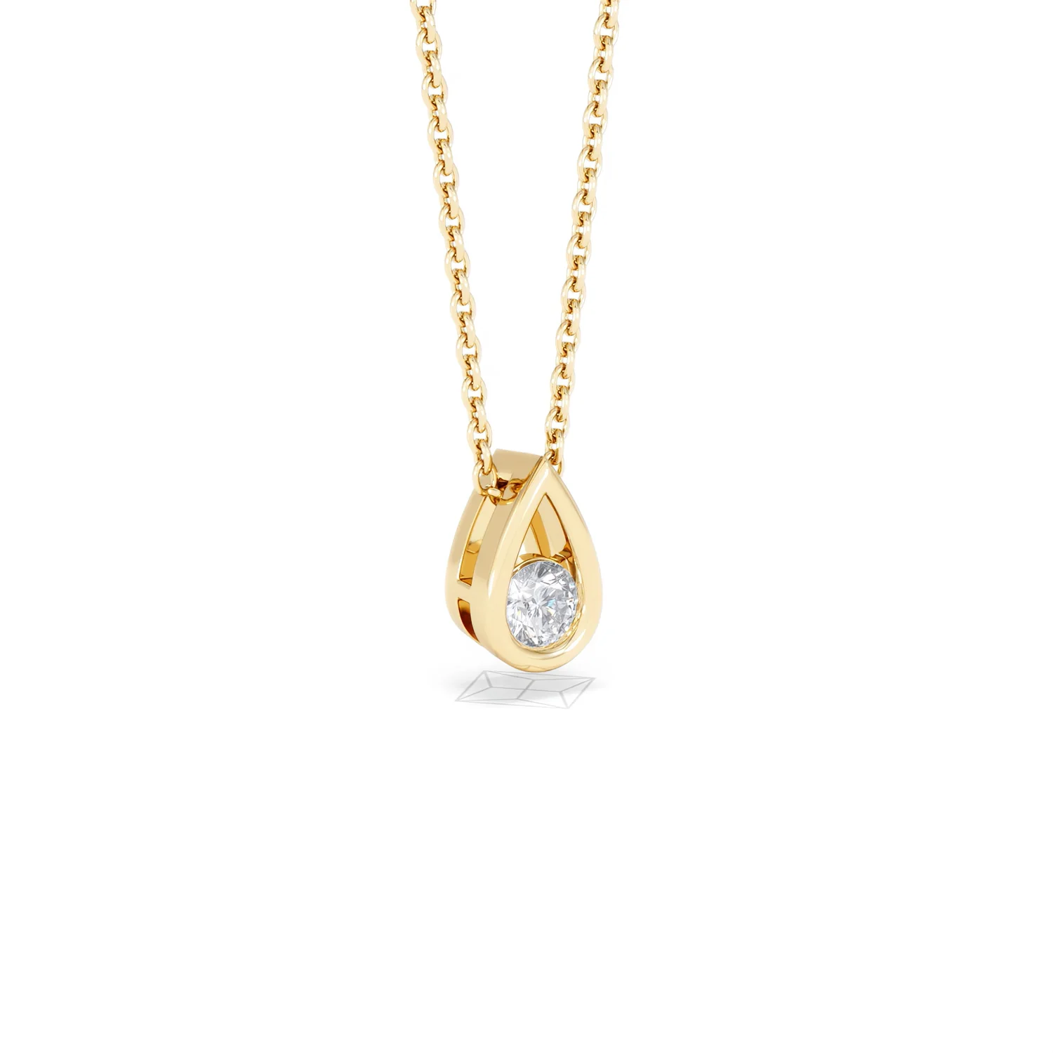 Teardrop Solitaire 0.25ct H/SI Round Cut Lab Grown Necklace in 18K Gold Vermeil - Image 16