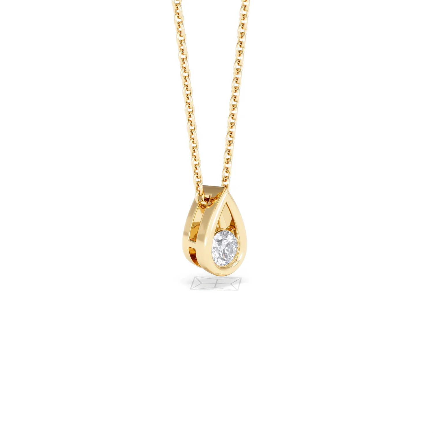 Teardrop Solitaire 0.25ct H/SI Round Cut Lab Grown Necklace in 18K Gold Vermeil - Image 18