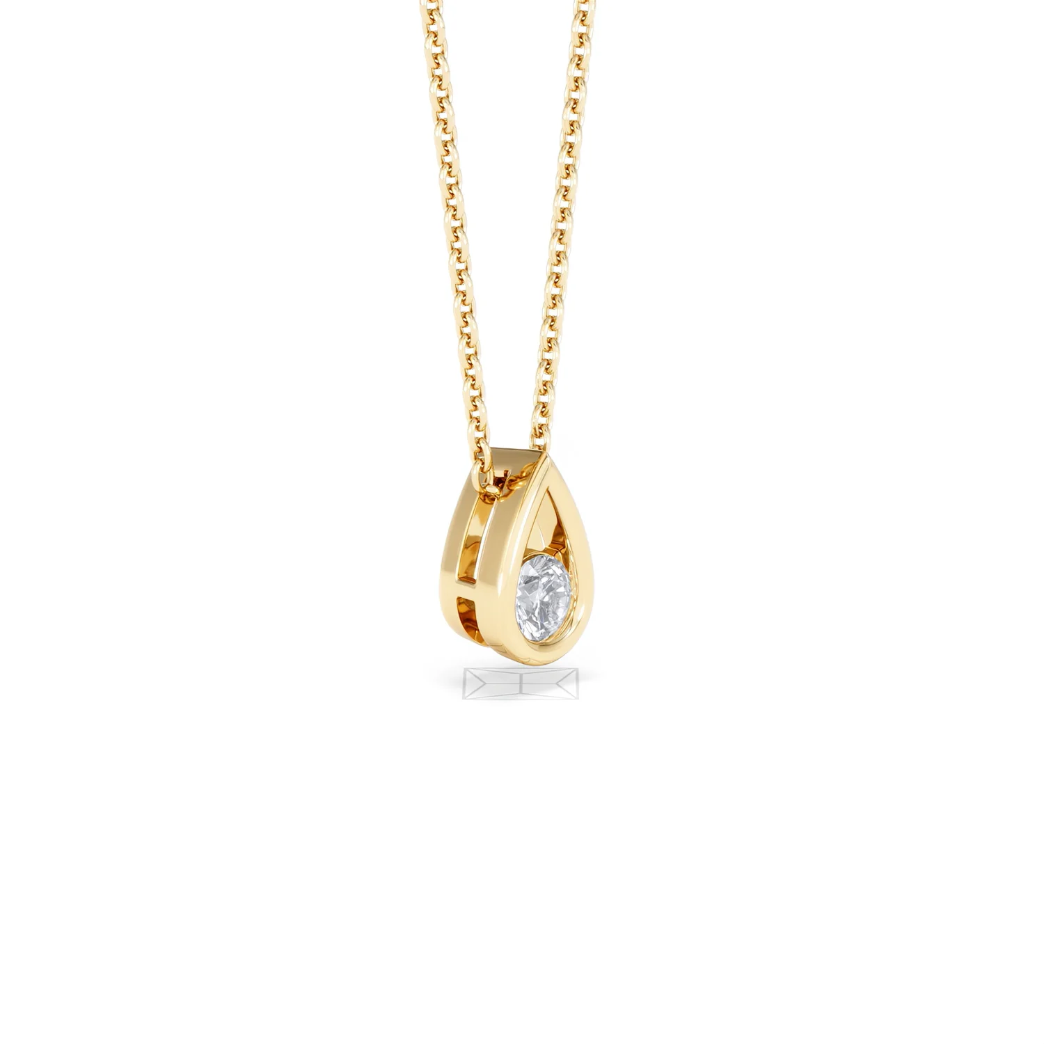 Teardrop Solitaire 0.25ct H/SI Round Cut Lab Grown Necklace in 18K Gold Vermeil - Image 19