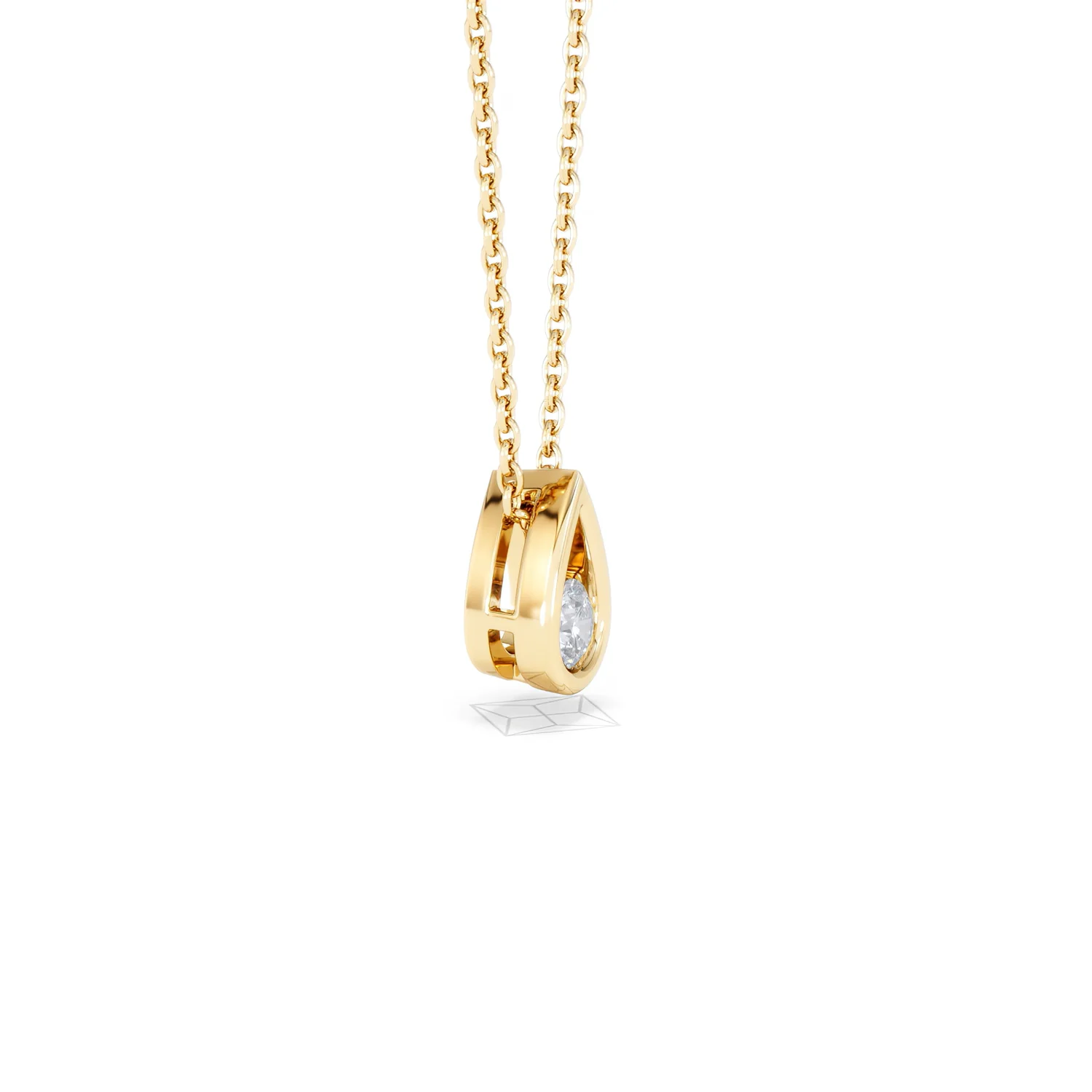 Teardrop Solitaire 0.25ct H/SI Round Cut Lab Grown Necklace in 18K Gold Vermeil - Image 23
