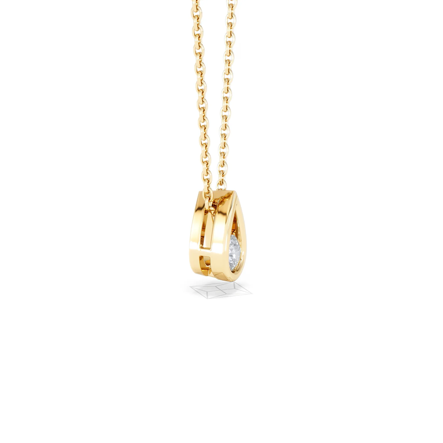 Teardrop Solitaire 0.25ct H/SI Round Cut Lab Grown Necklace in 18K Gold Vermeil - Image 24