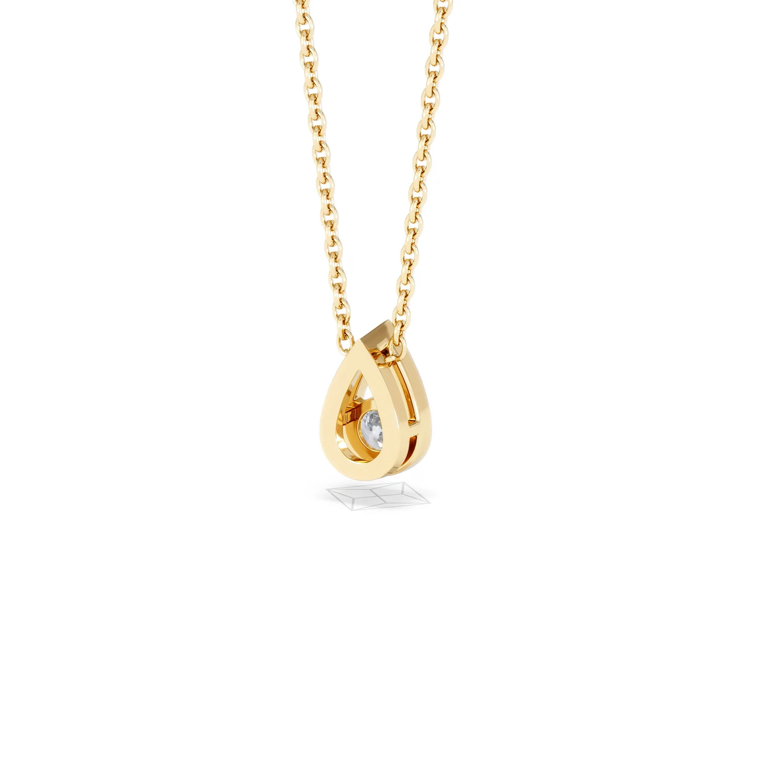 Teardrop Solitaire 0.25ct H/SI Round Cut Lab Grown Necklace in 18K Gold Vermeil - Image 43