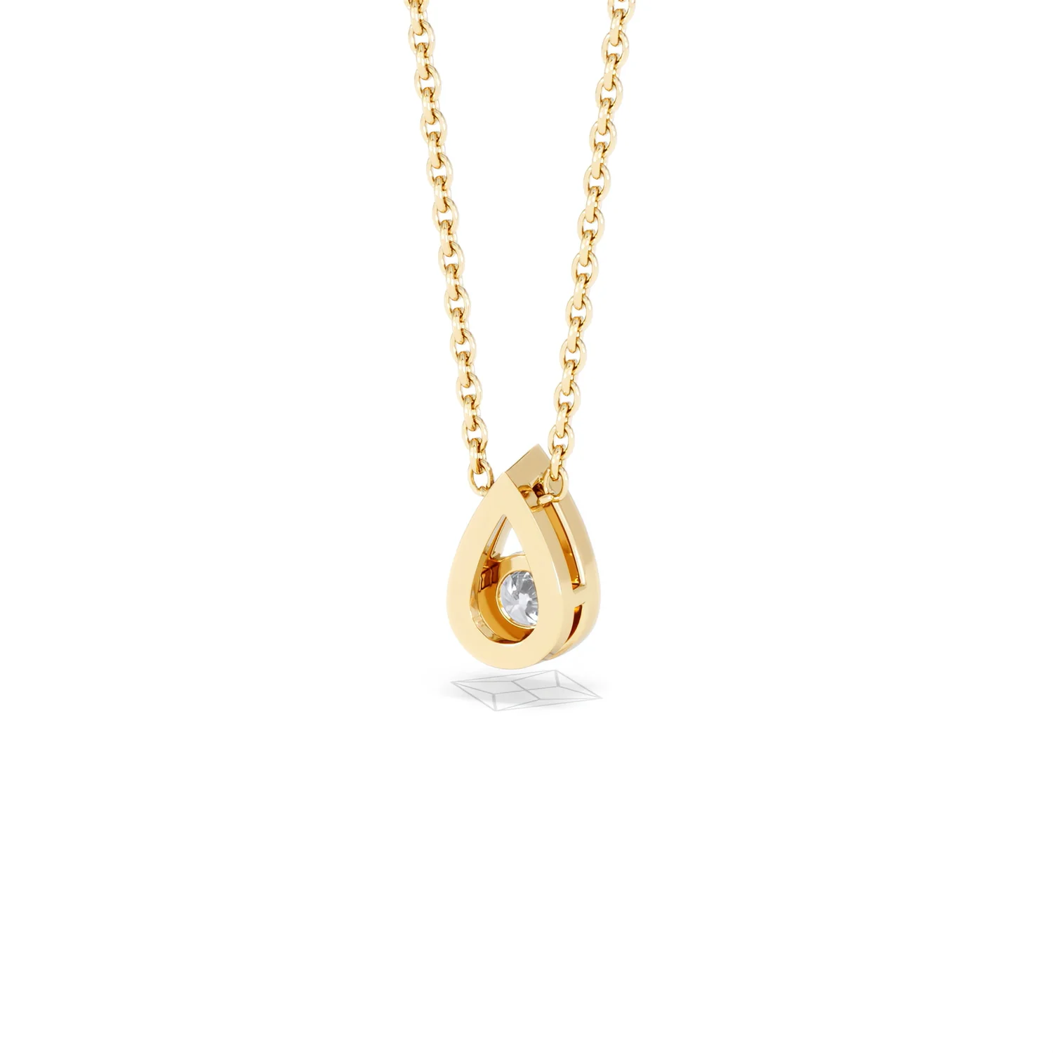 Teardrop Solitaire 0.25ct H/SI Round Cut Lab Grown Necklace in 18K Gold Vermeil - Image 44