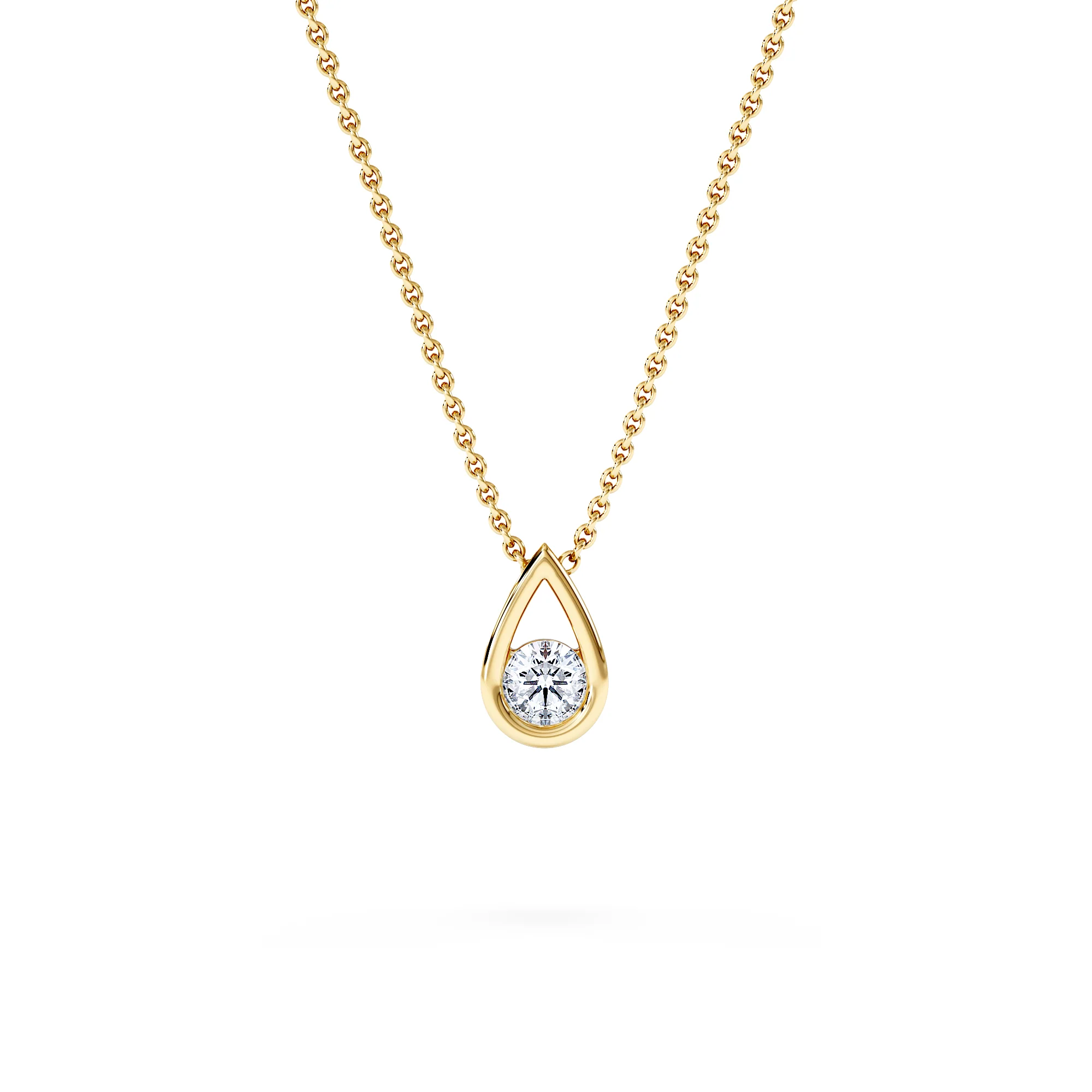 Teardrop Solitaire 0.25ct H/SI Round Cut Lab Grown Necklace in 18K Gold Vermeil - Image 5