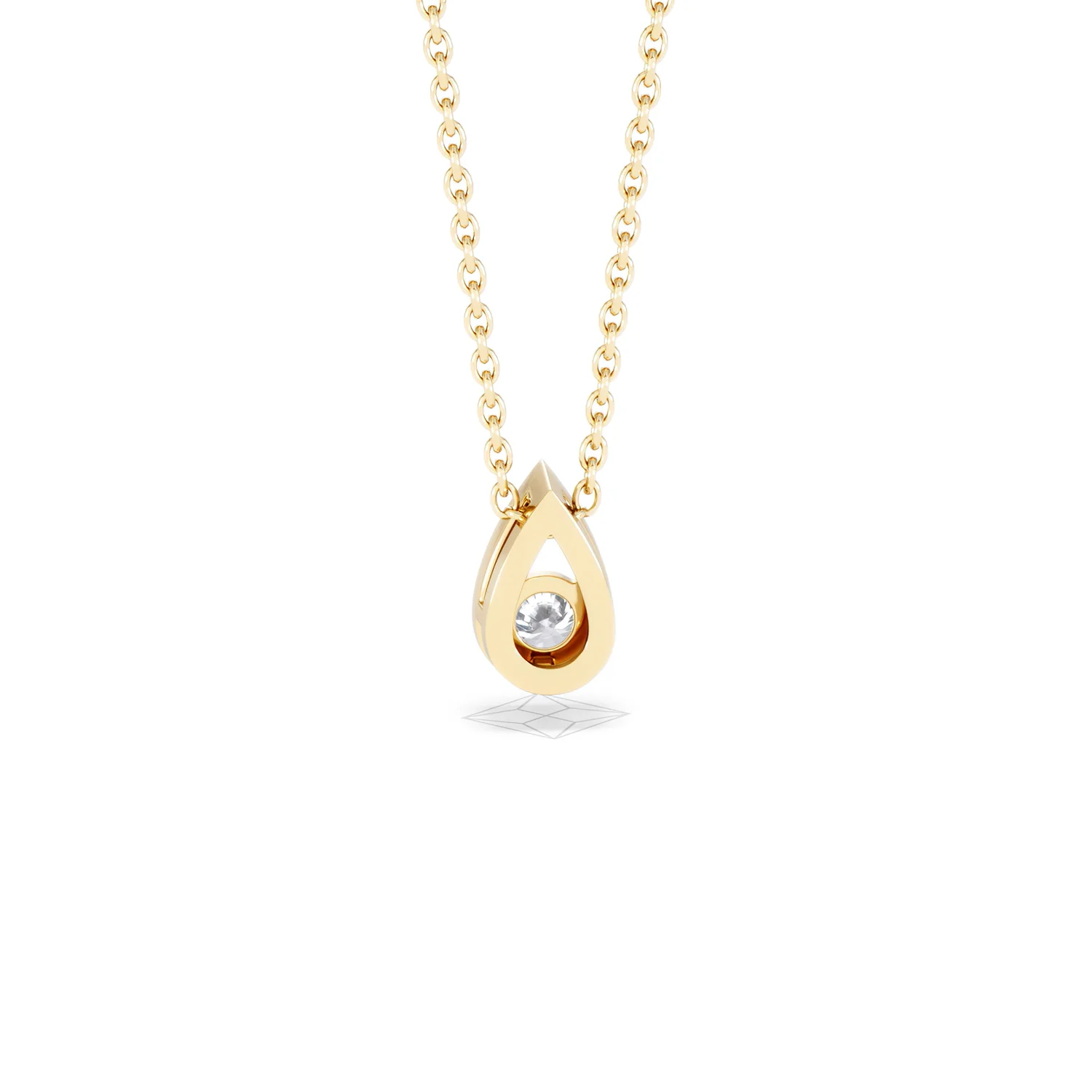 Teardrop Solitaire 0.25ct H/SI Round Cut Lab Grown Necklace in 18K Gold Vermeil - Image 50