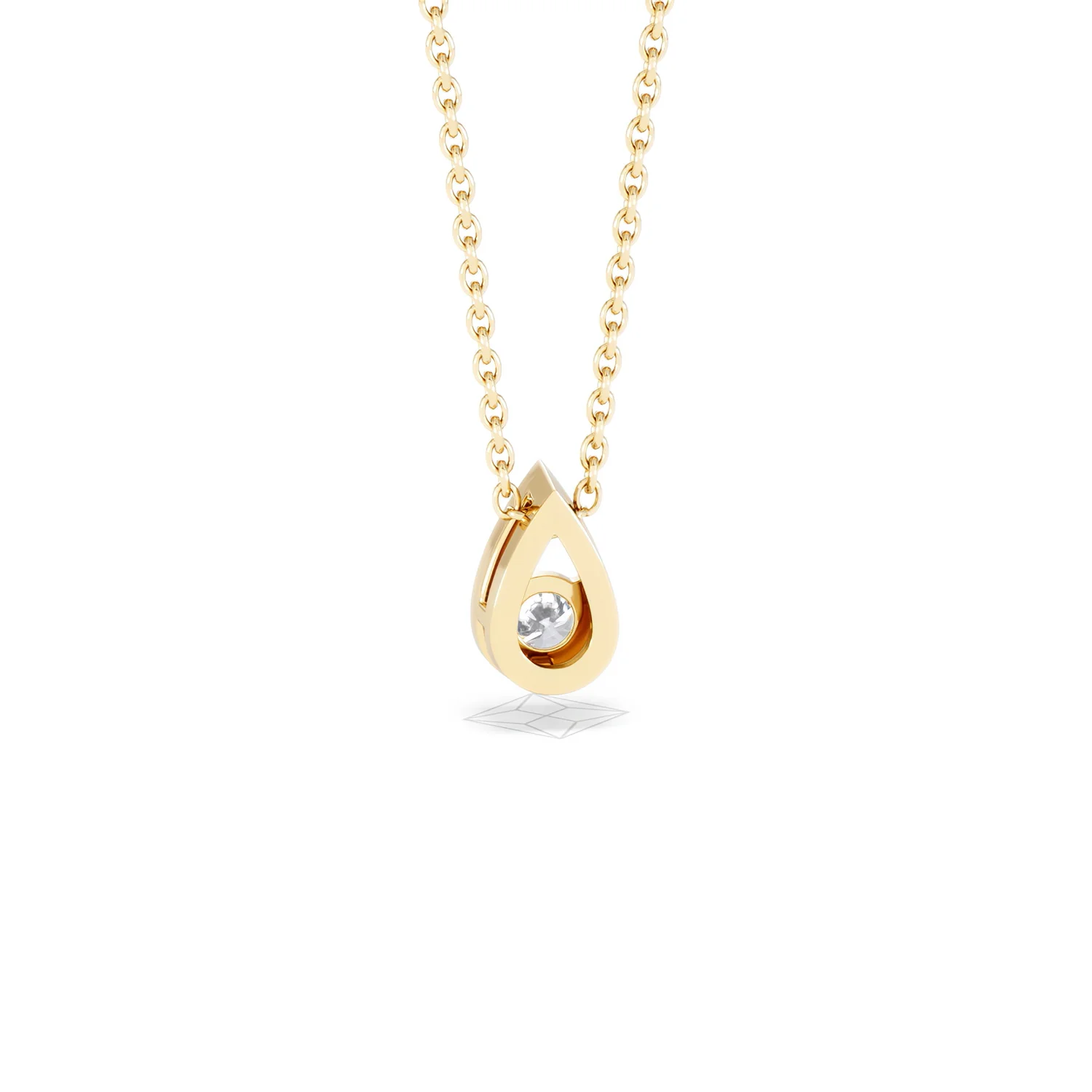 Teardrop Solitaire 0.25ct H/SI Round Cut Lab Grown Necklace in 18K Gold Vermeil - Image 51