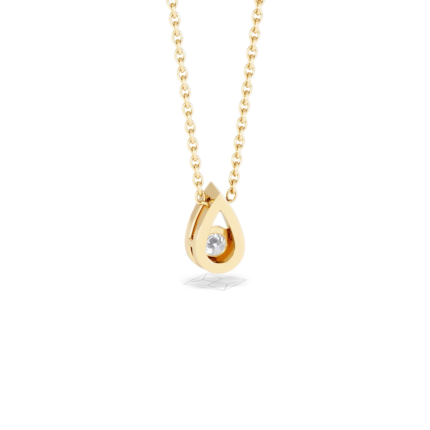 Teardrop Solitaire 0.25ct H/SI Round Cut Lab Grown Necklace in 18K Gold Vermeil - Image 52