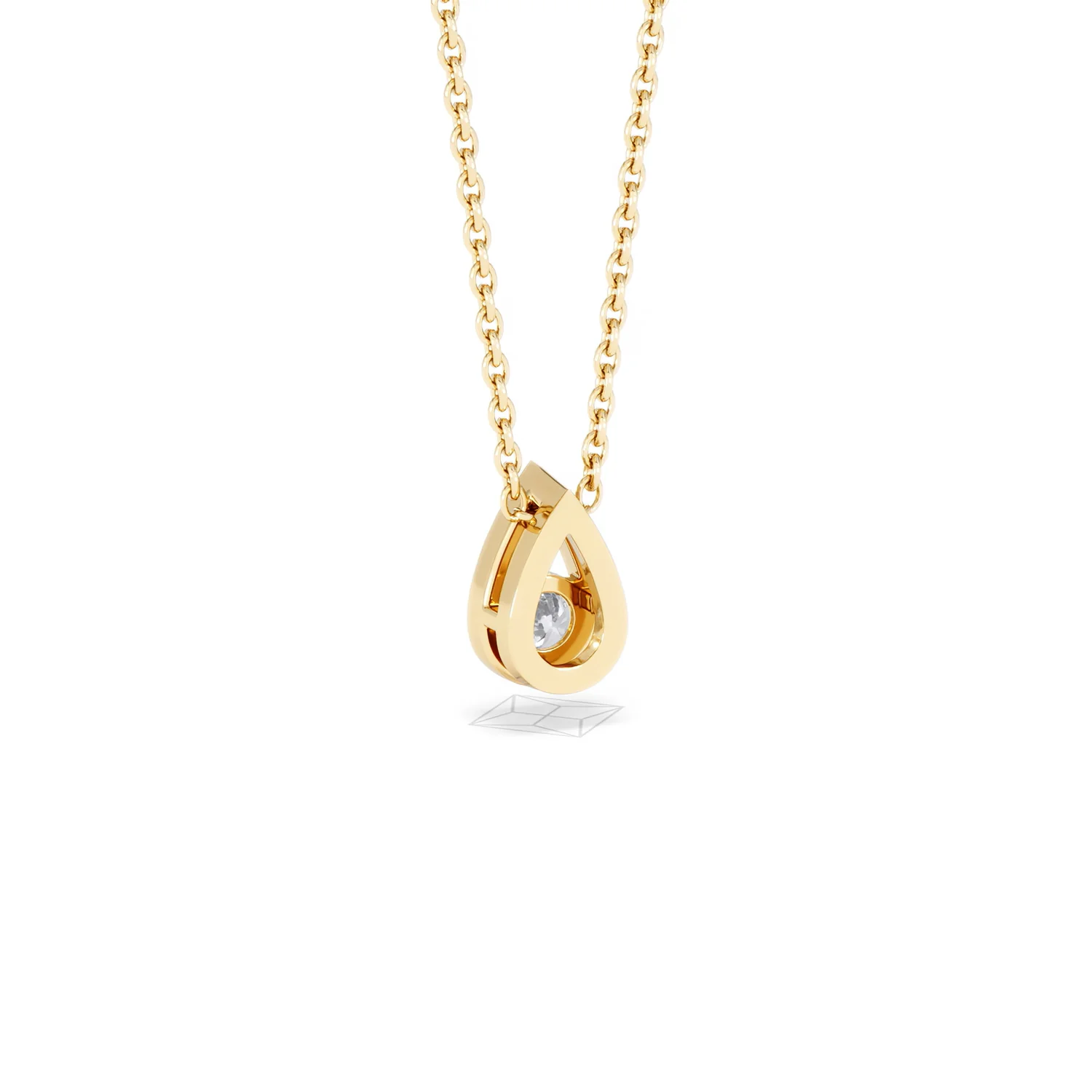 Teardrop Solitaire 0.25ct H/SI Round Cut Lab Grown Necklace in 18K Gold Vermeil - Image 54