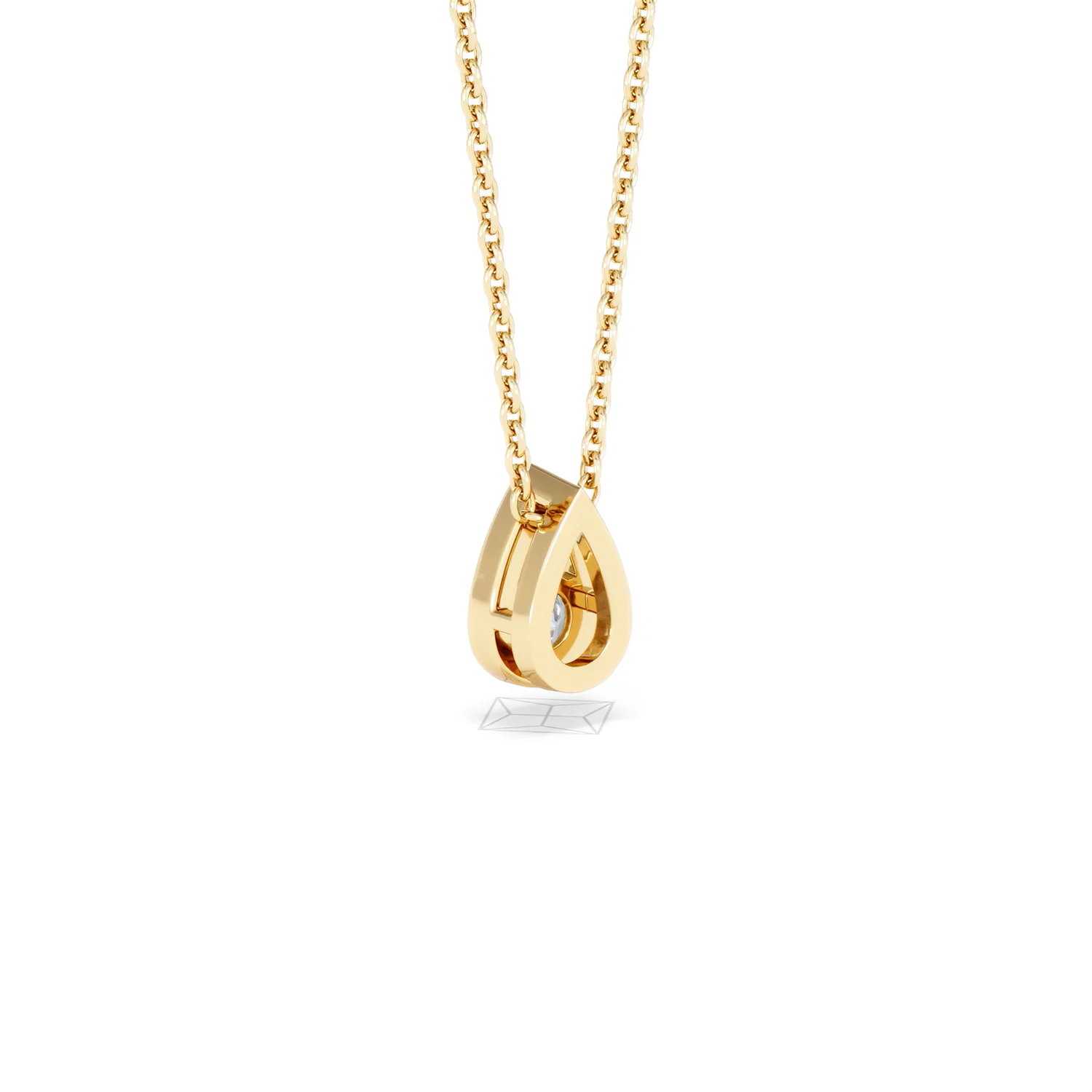 Teardrop Solitaire 0.25ct H/SI Round Cut Lab Grown Necklace in 18K Gold Vermeil - Image 57