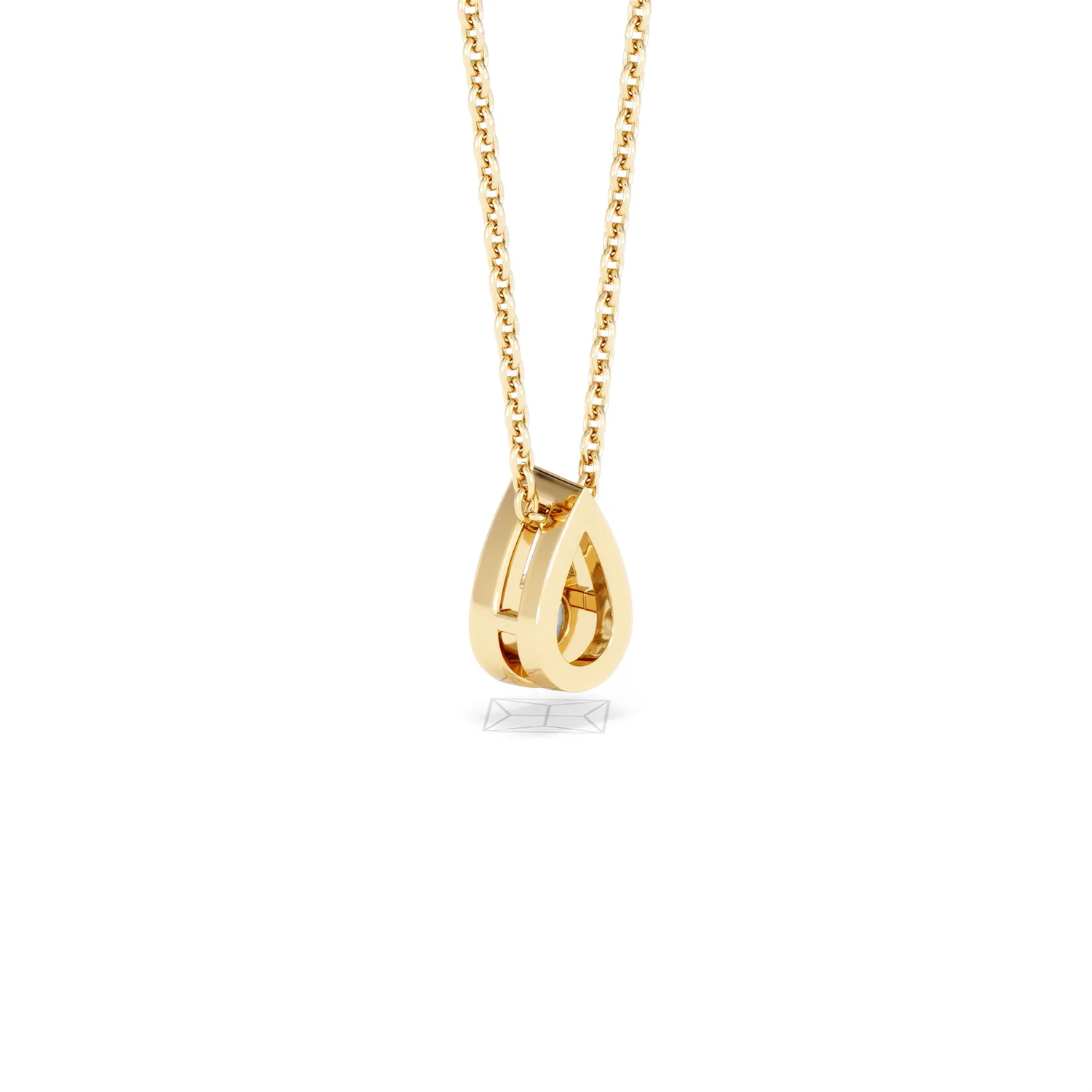 Teardrop Solitaire 0.25ct H/SI Round Cut Lab Grown Necklace in 18K Gold Vermeil - Image 58