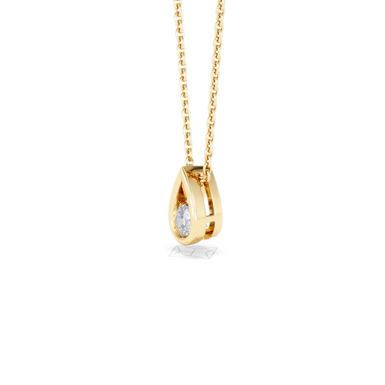 Teardrop Solitaire 0.25ct H/SI Round Cut Lab Grown Necklace in 18K Gold Vermeil - Image 76