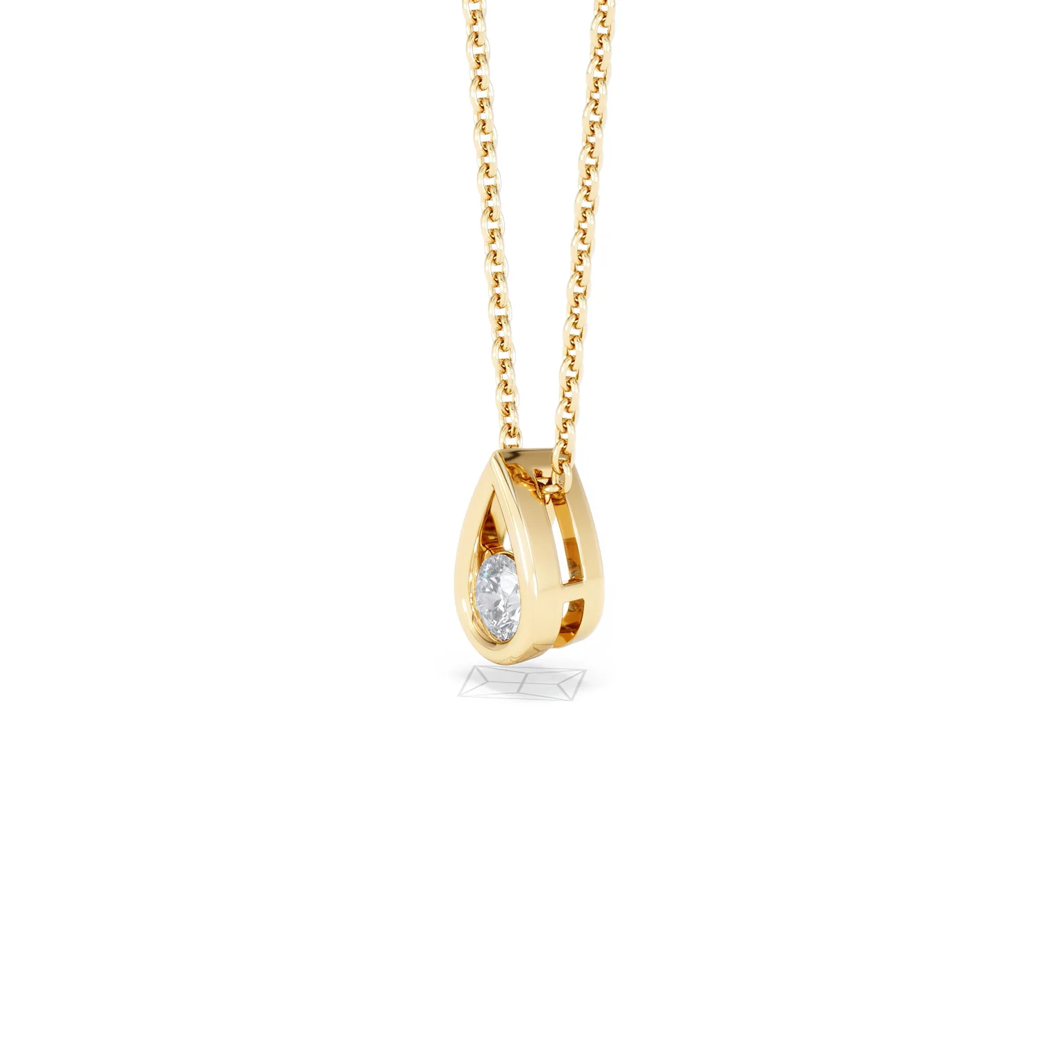 Teardrop Solitaire 0.25ct H/SI Round Cut Lab Grown Necklace in 18K Gold Vermeil - Image 77