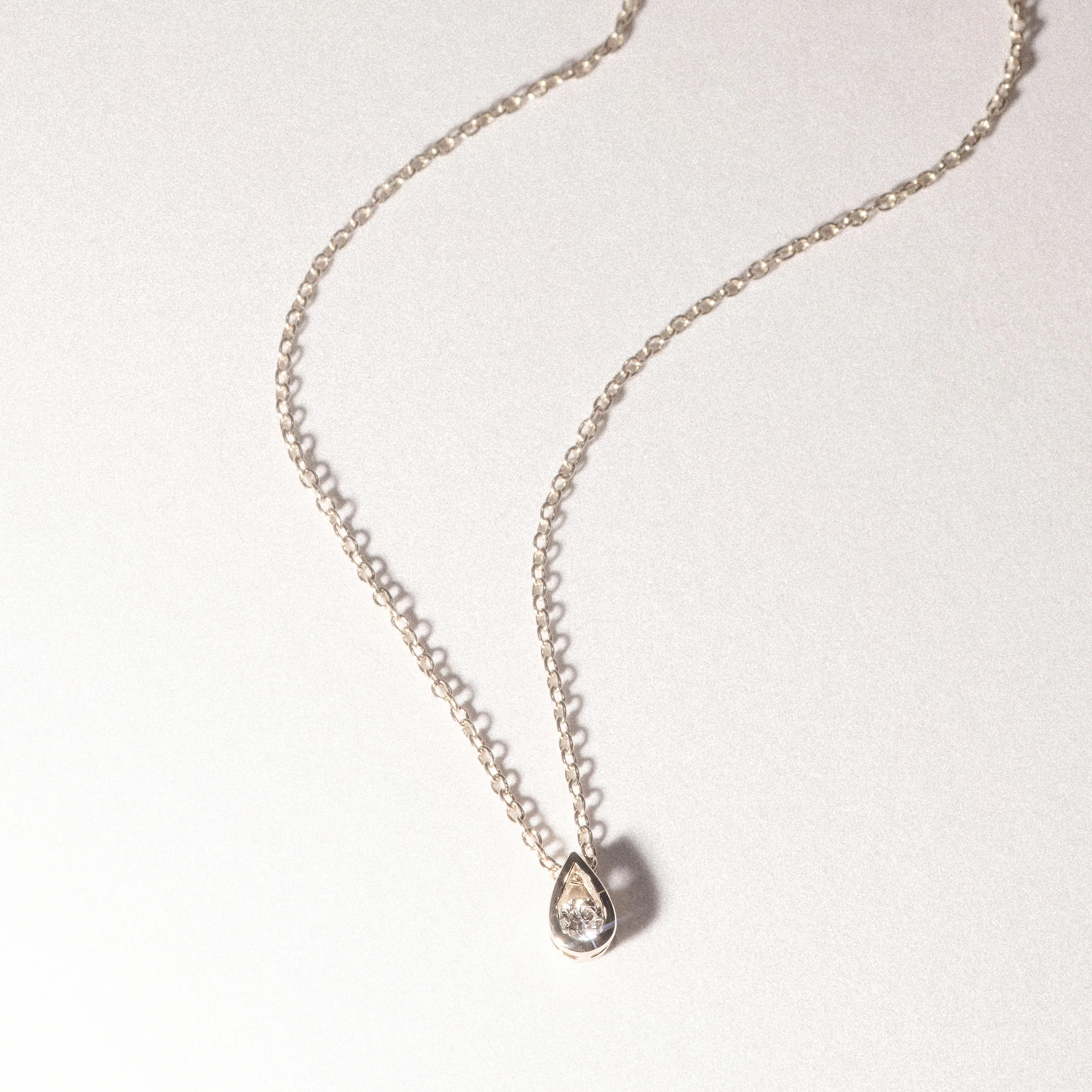 Teardrop Solitaire 0.25ct H/SI Round Cut Lab Grown Necklace in 18K Gold Vermeil - Image 8