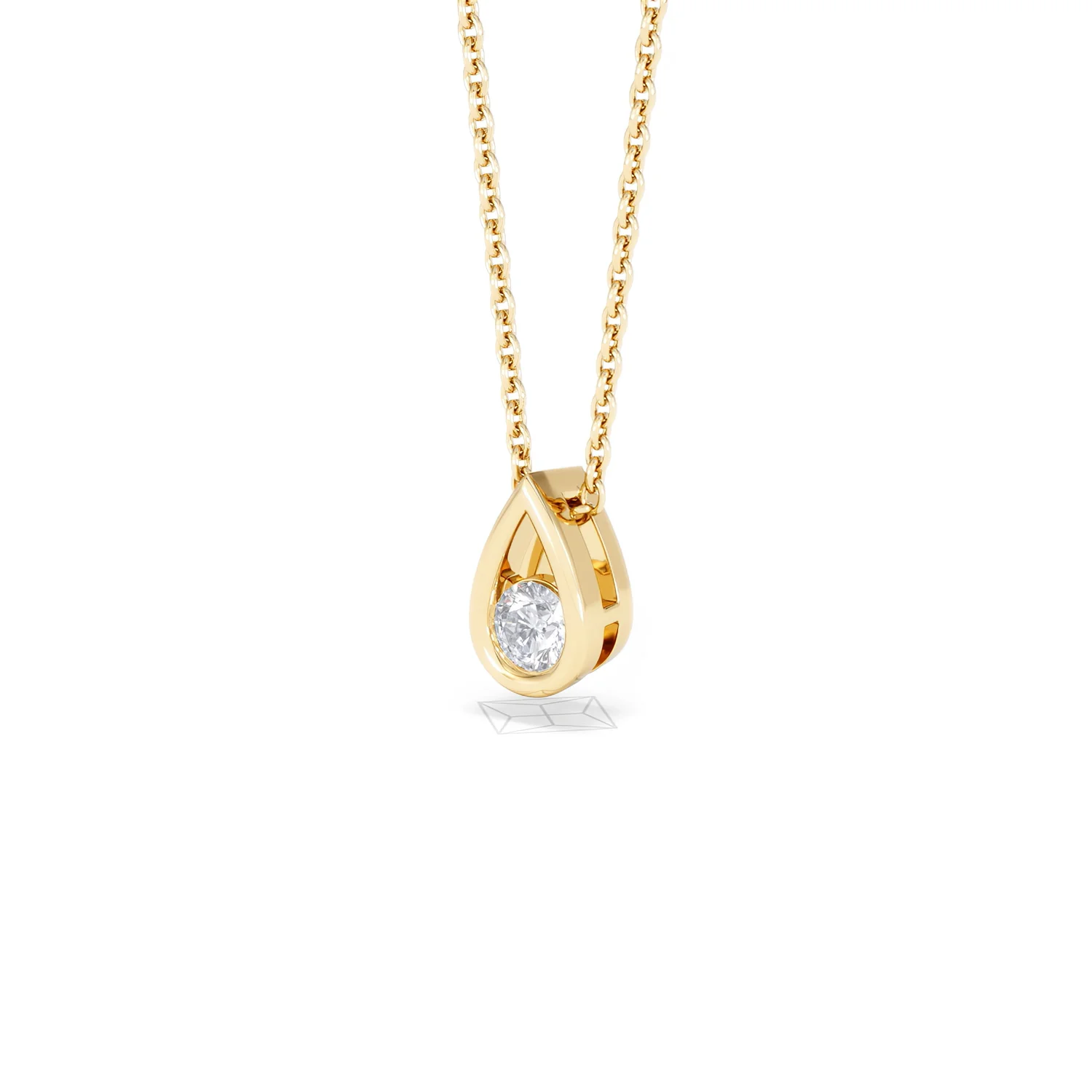Teardrop Solitaire 0.25ct H/SI Round Cut Lab Grown Necklace in 18K Gold Vermeil - Image 81