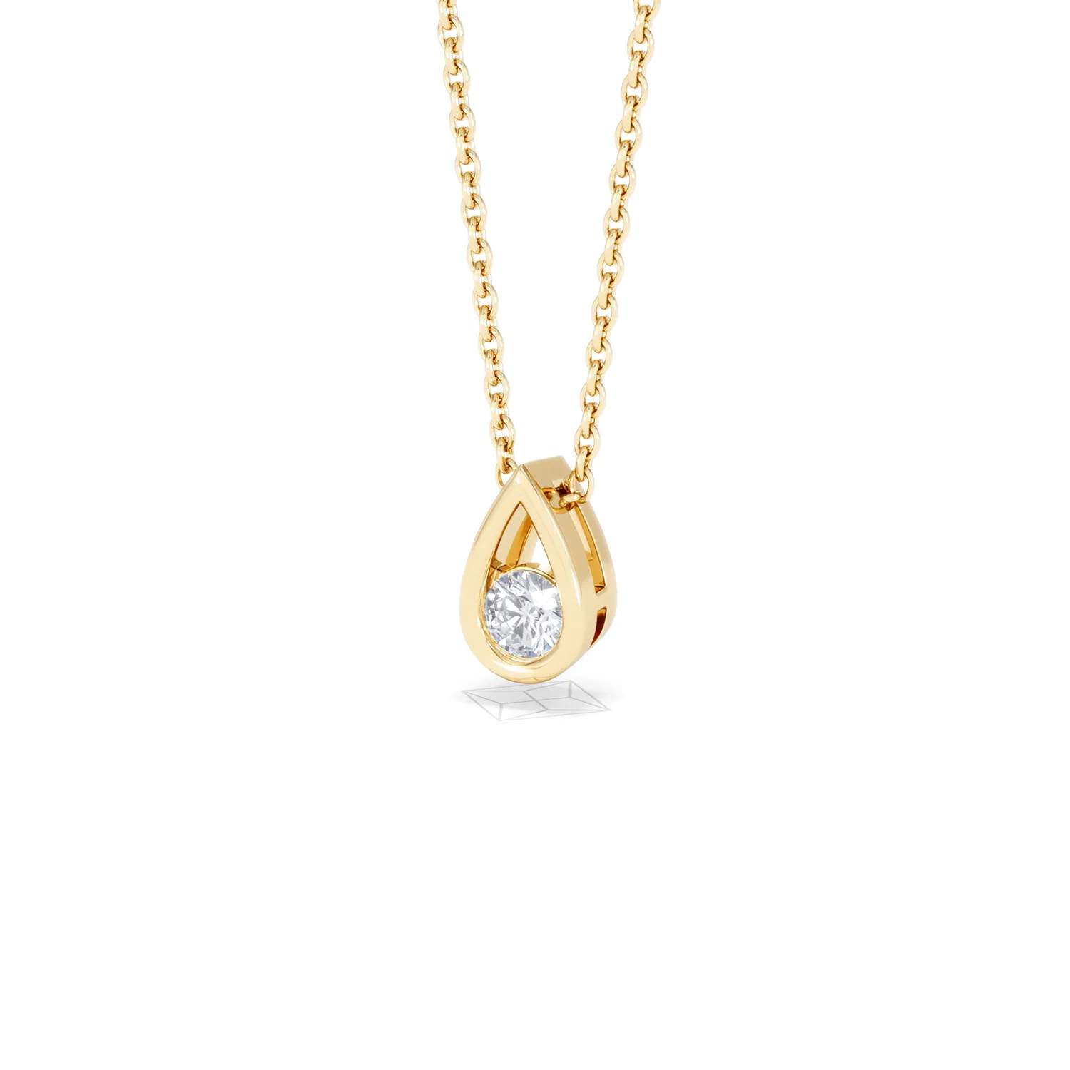 Teardrop Solitaire 0.25ct H/SI Round Cut Lab Grown Necklace in 18K Gold Vermeil - Image 83