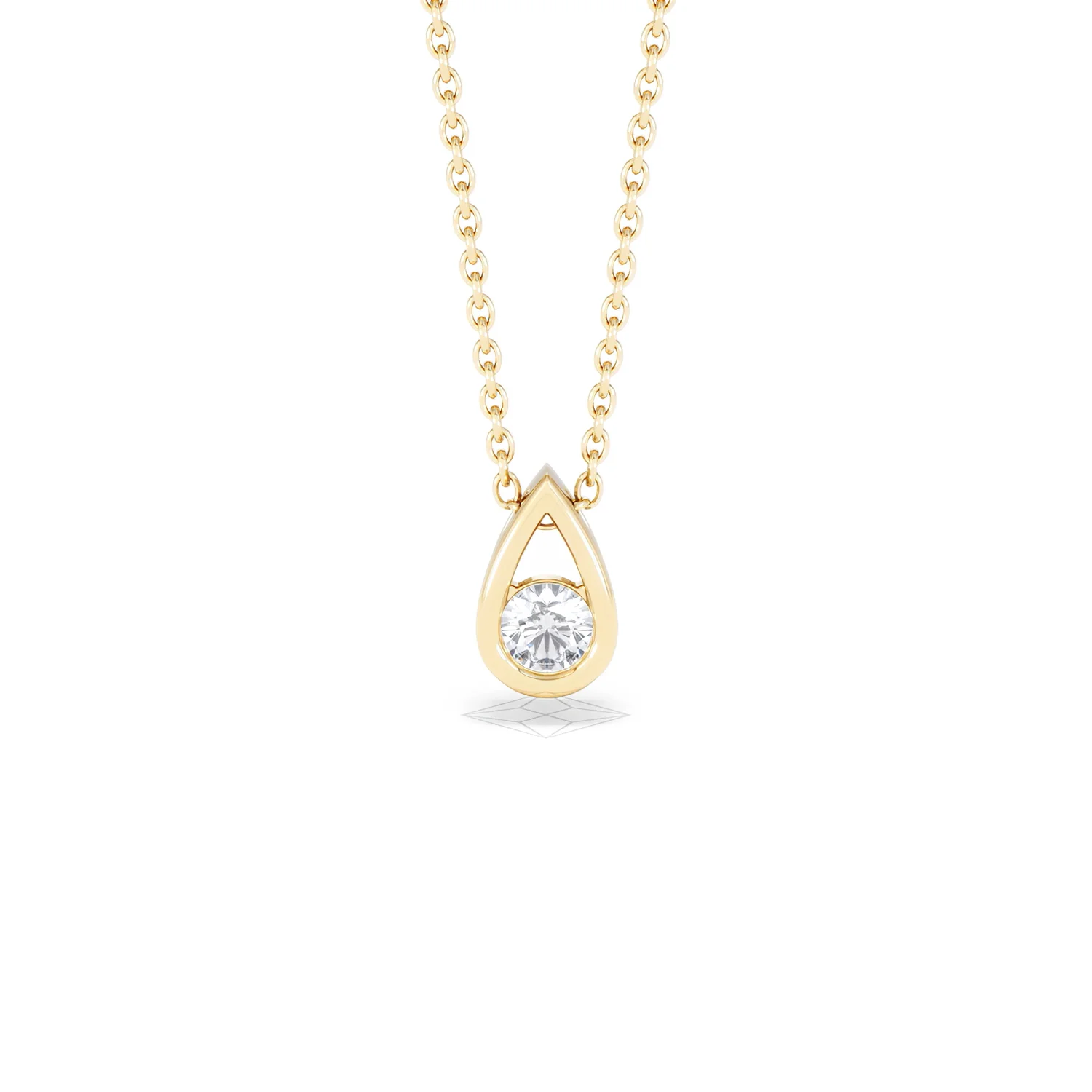 Teardrop Solitaire 0.25ct H/SI Round Cut Lab Grown Necklace in 18K Gold Vermeil - Image 9