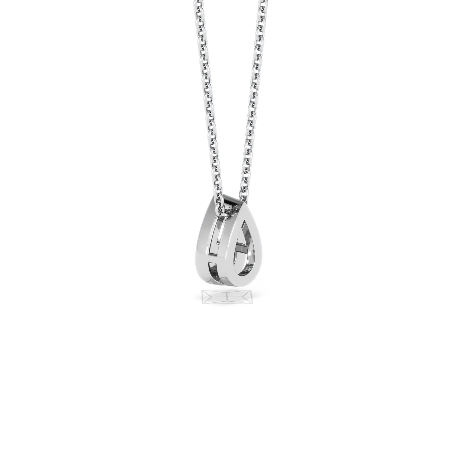Teardrop Solitaire 0.25ct H/SI Round Cut Lab Grown Necklace in Silver - Image 59